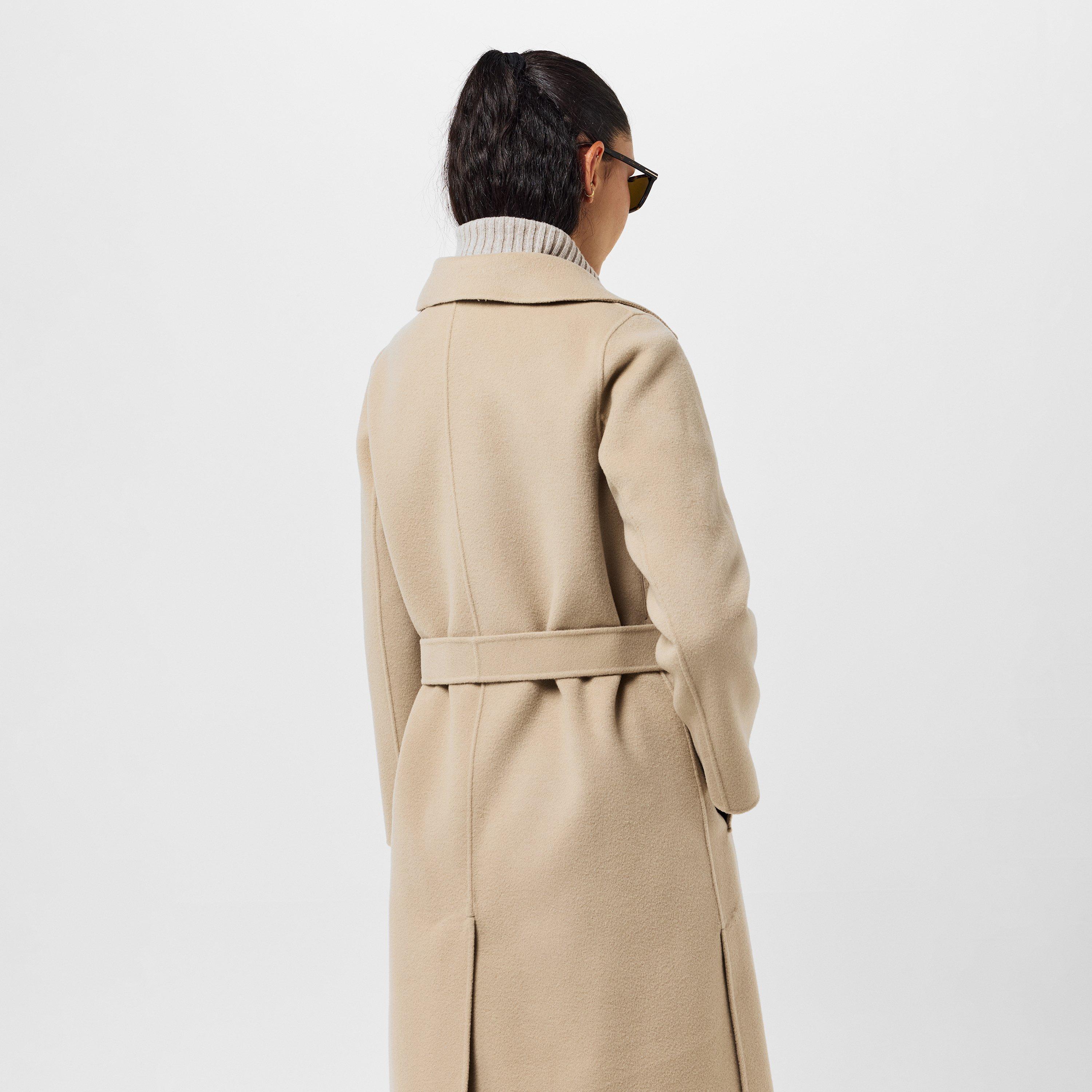 Beige - Weekend Max Mara - Women's Manu Wool Long Sleeve Longline Overcoat - 4