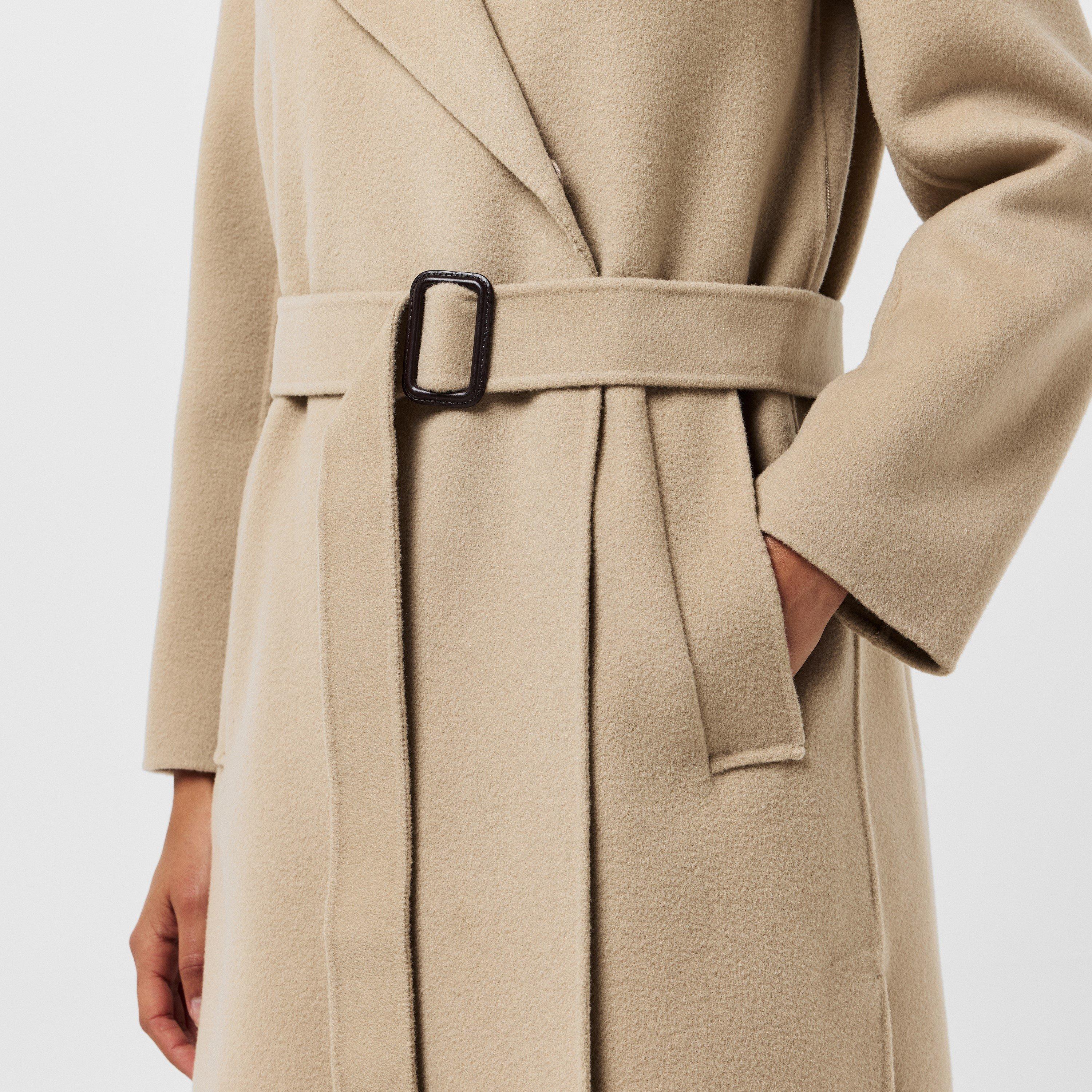Beige - Weekend Max Mara - Women's Manu Wool Long Sleeve Longline Overcoat - 5