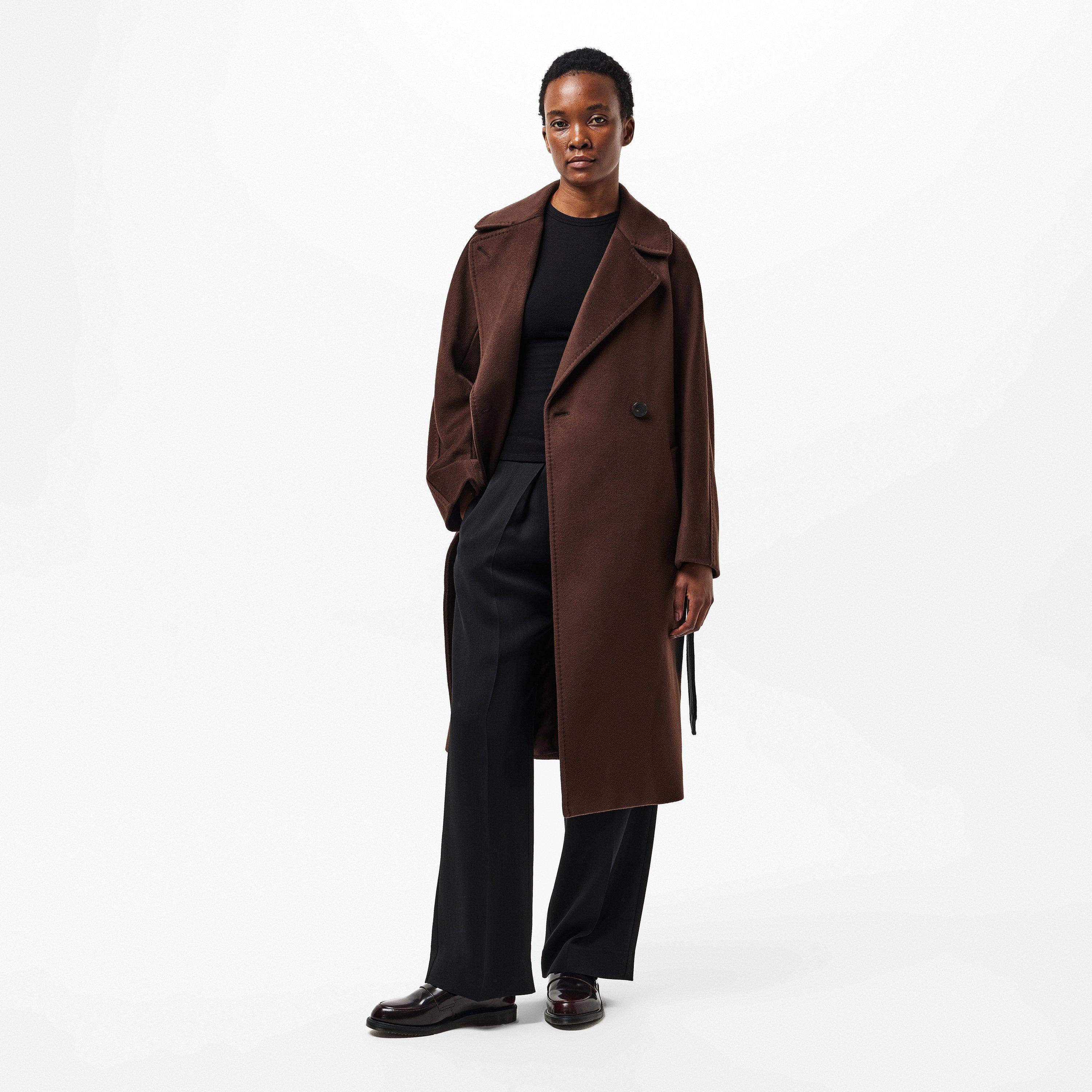 Chocolate - Weekend Max Mara - Women's  Tailored Structured Overcoat - 6