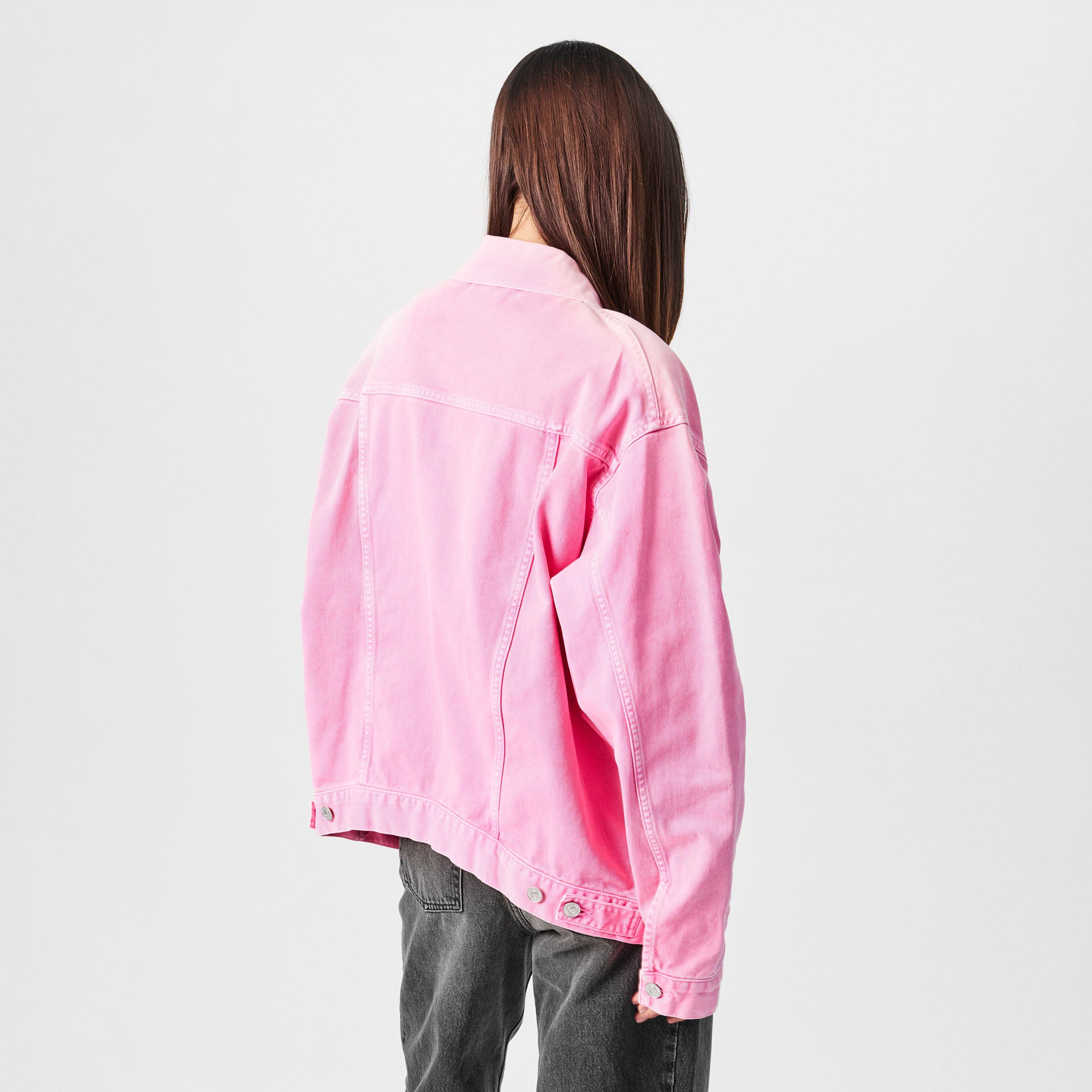 Vintage Pink - Balenciaga - Women's Printed Logo Cotton Long Sleeve Denim Jacket - 4