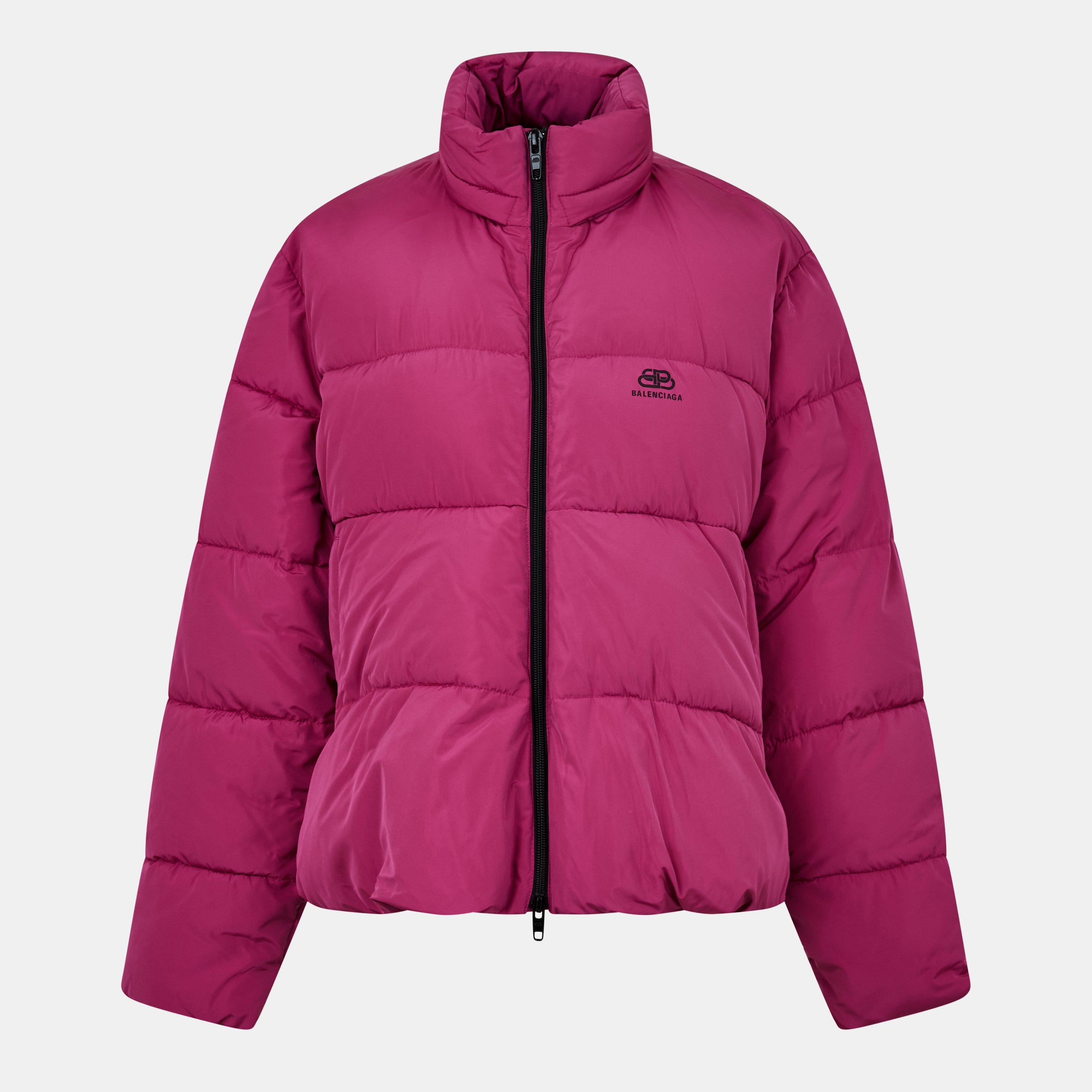 New Fuchsia - Balenciaga - Women's Quilted Structured Collar Short Puffer Jacket - 1
