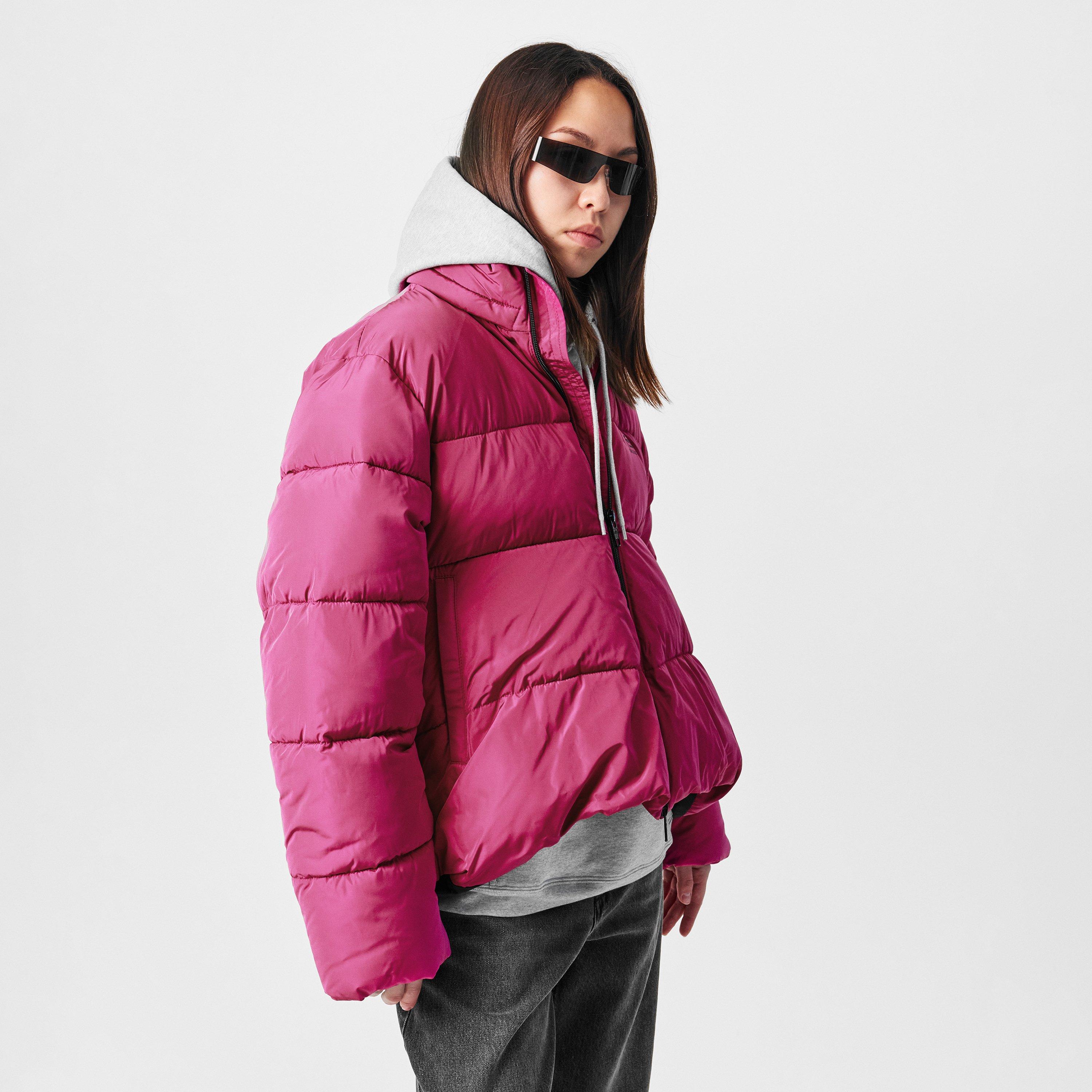 New Fuchsia - Balenciaga - Women's Quilted Structured Collar Short Puffer Jacket - 3