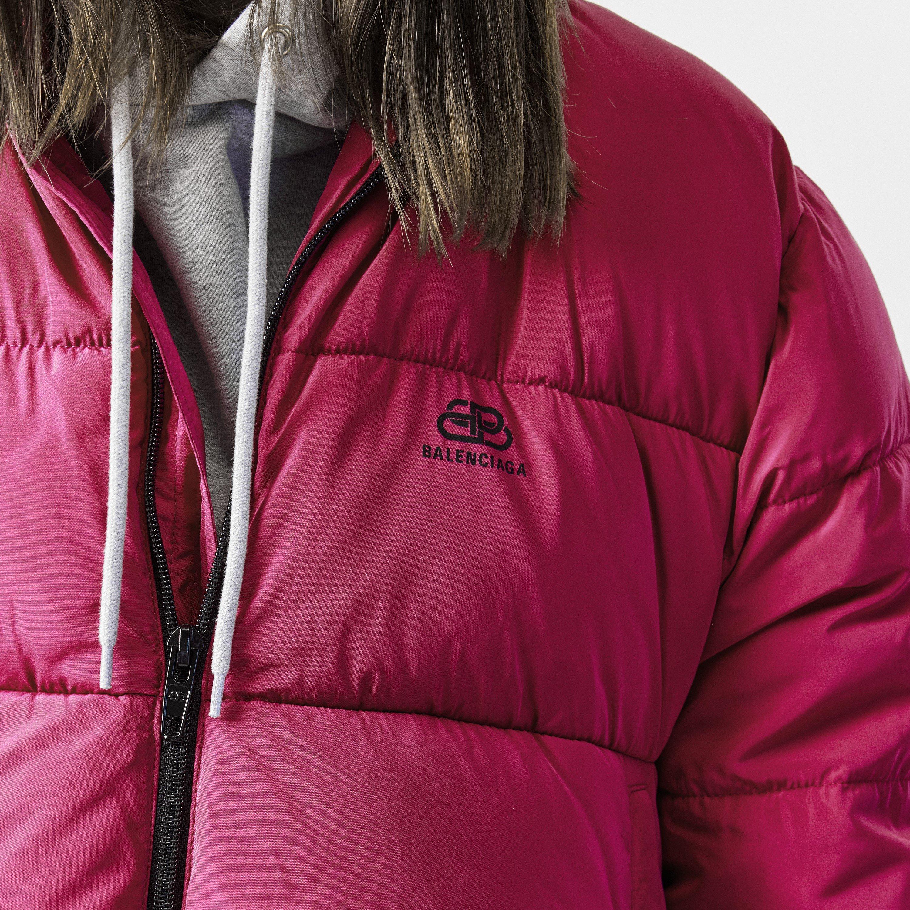 New Fuchsia - Balenciaga - Women's Quilted Structured Collar Short Puffer Jacket - 5