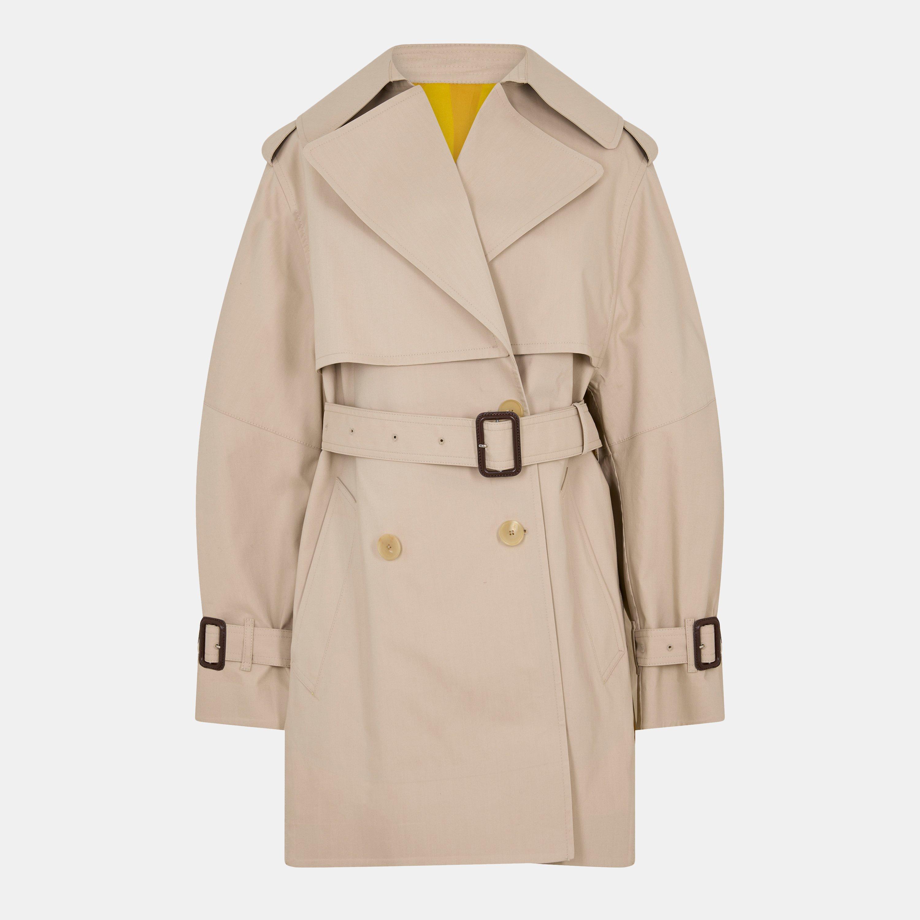 GIVENCHY Women's Cocoon Oversized Trench Coat - Beige/Mustard - Size 38 (UK 10)