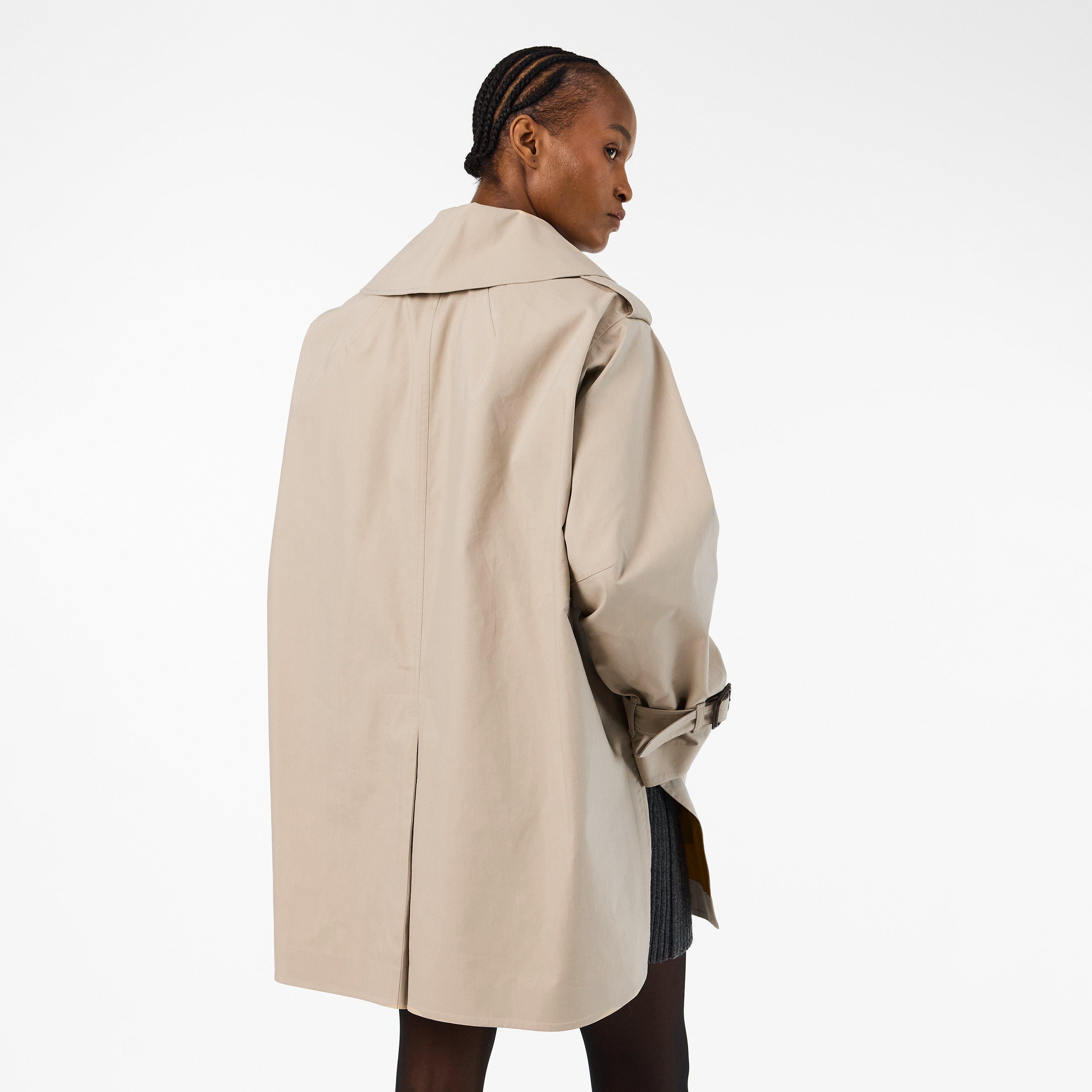 Beige/Mustard - GIVENCHY - Women's Cocoon Oversized Trench Coat - 4