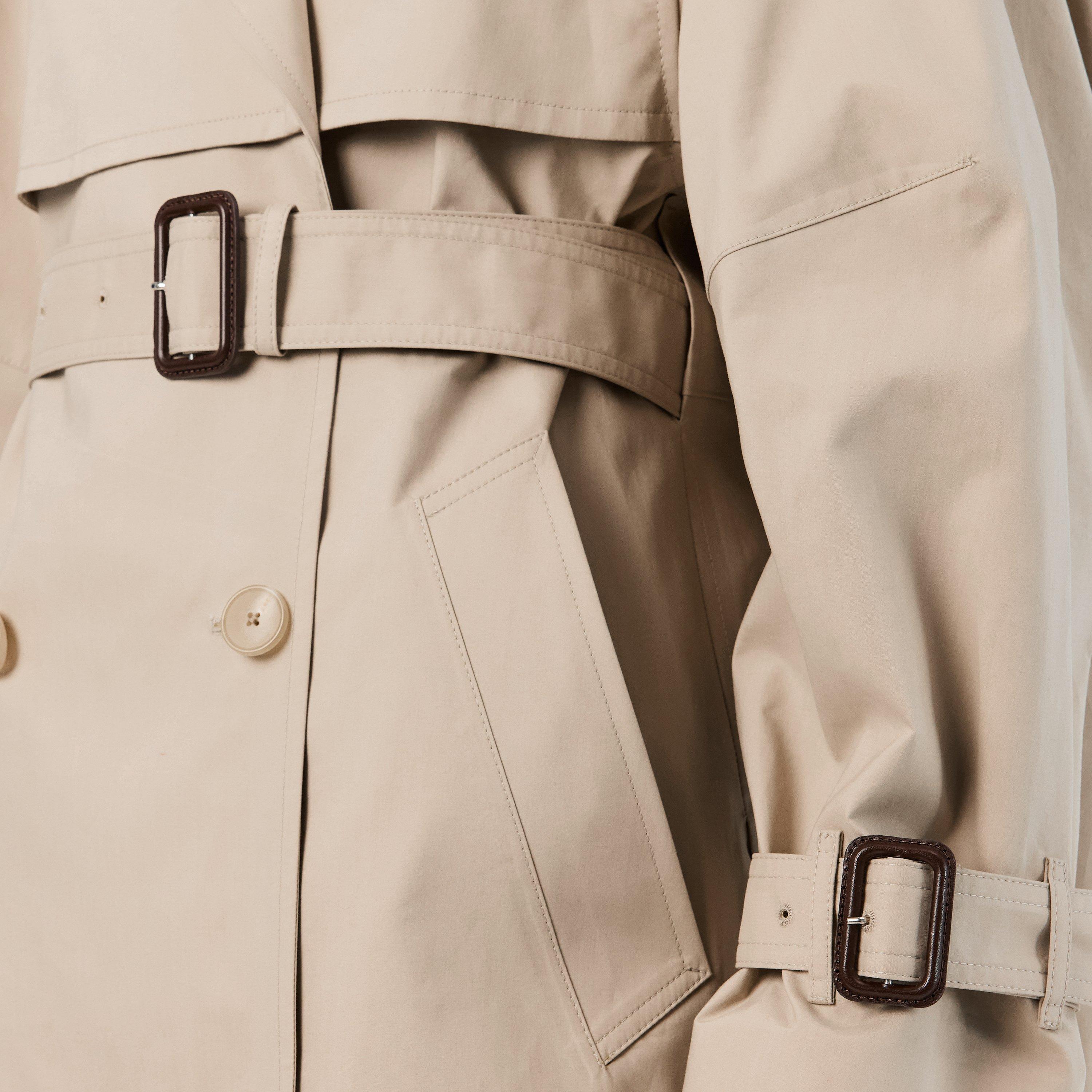 Beige/Mustard - GIVENCHY - Women's Cocoon Oversized Trench Coat - 5