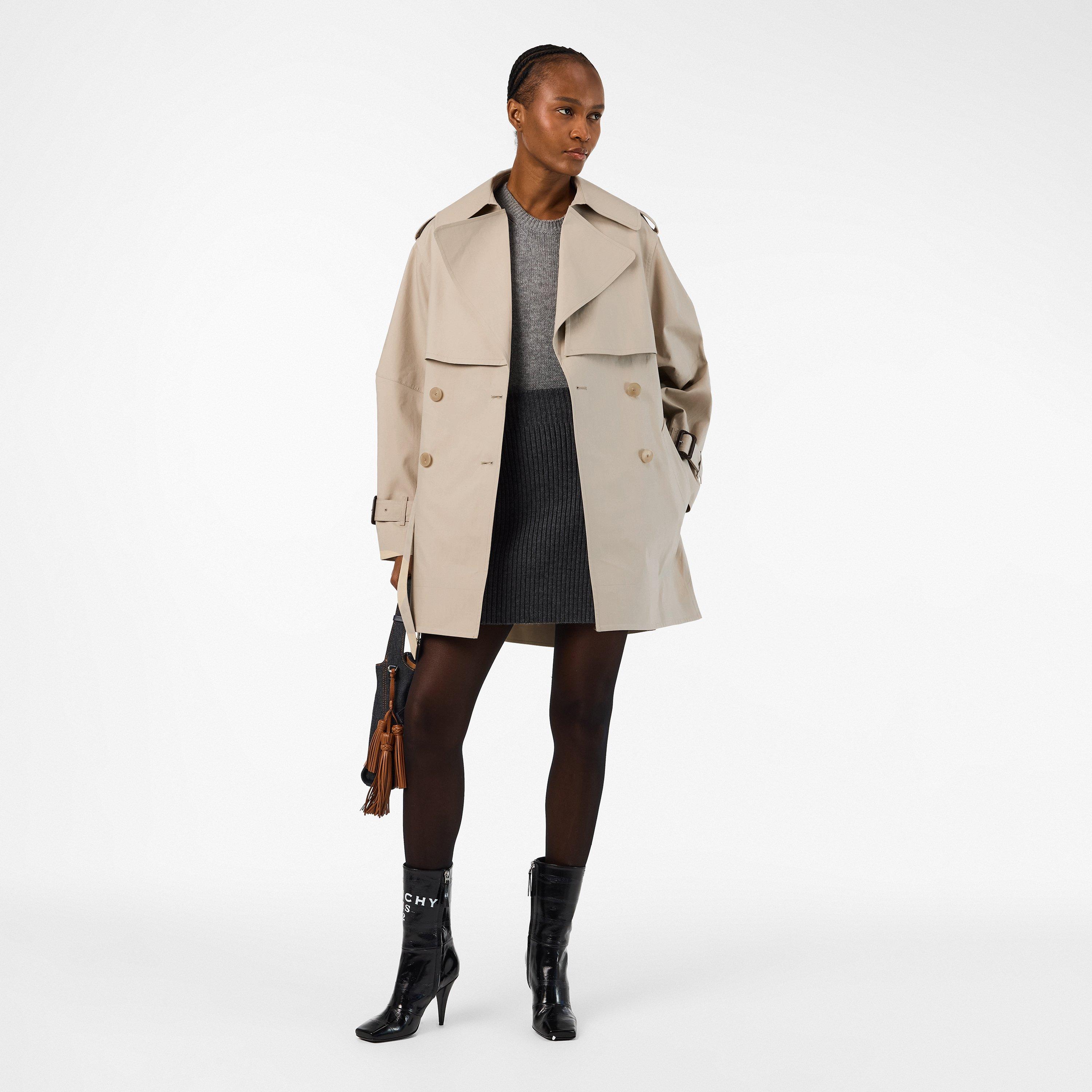 Beige/Mustard - GIVENCHY - Women's Cocoon Oversized Trench Coat - 6