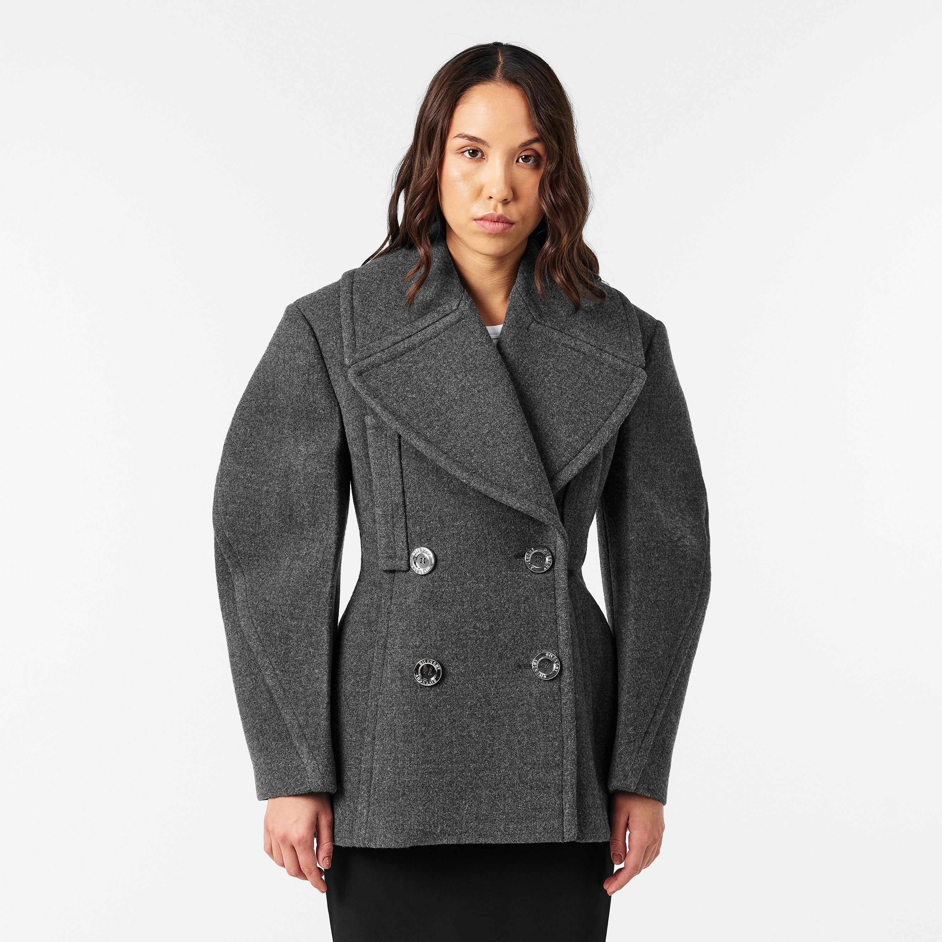 Slate Blend - GIVENCHY - Women's Givenchy Structured Tailored Peacoat - 3
