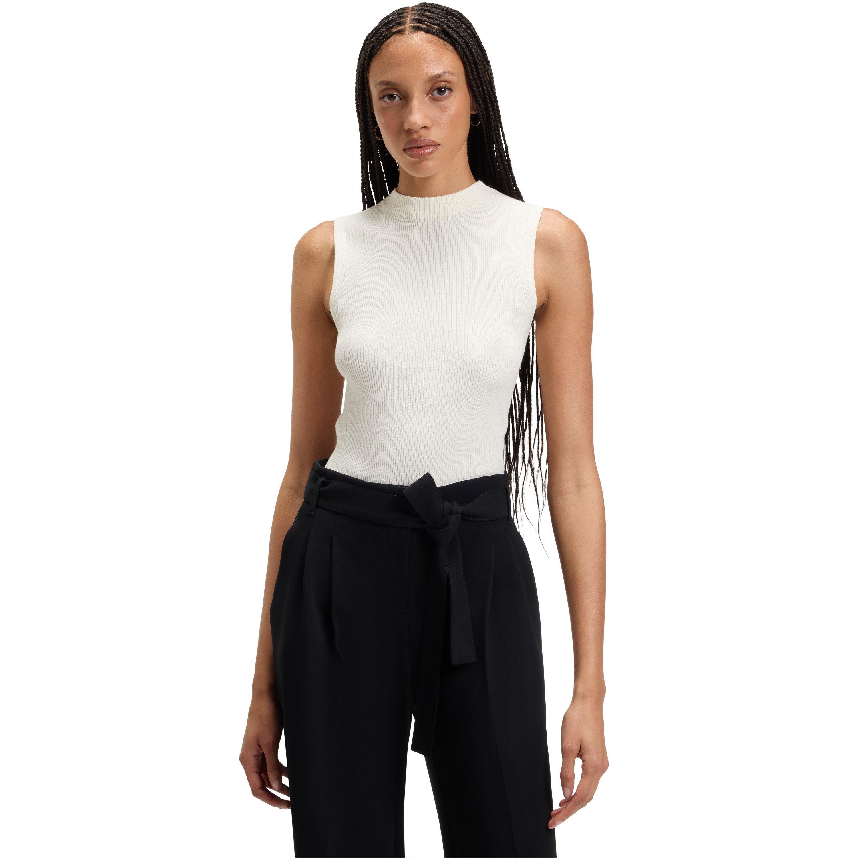Open White - Boss - Women's Feskies Knitted Slim Fit Mock Neckline Top - 2