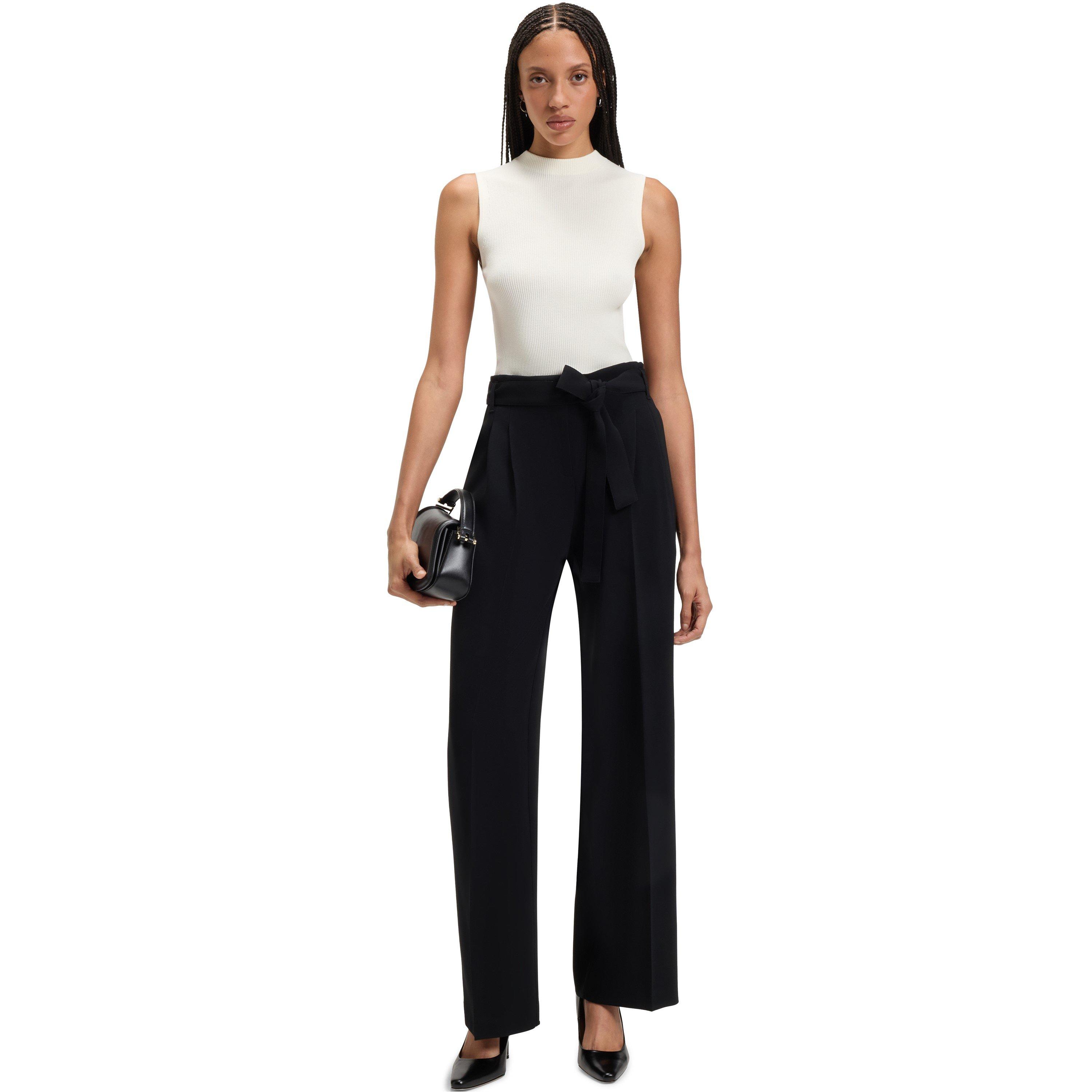 Open White - Boss - Women's Feskies Knitted Slim Fit Mock Neckline Top - 5