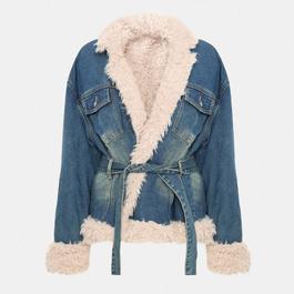 I Saw It First Borg Lined Denim Belted Jacket
