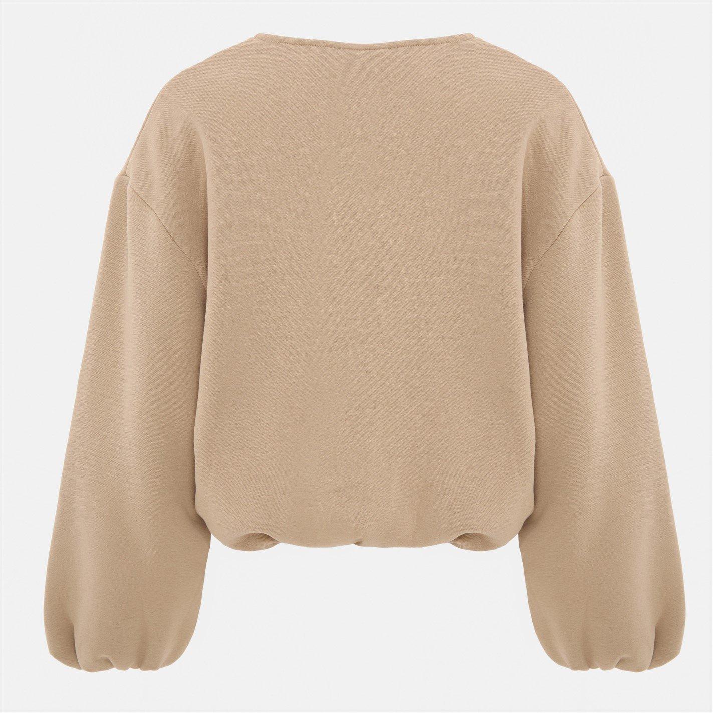 Taupe - I Saw It First - Women's Bubble Hem Long Sleeve Bomber Jacket - 3