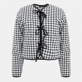 I Saw It First Gingham Tie Detail Jacket