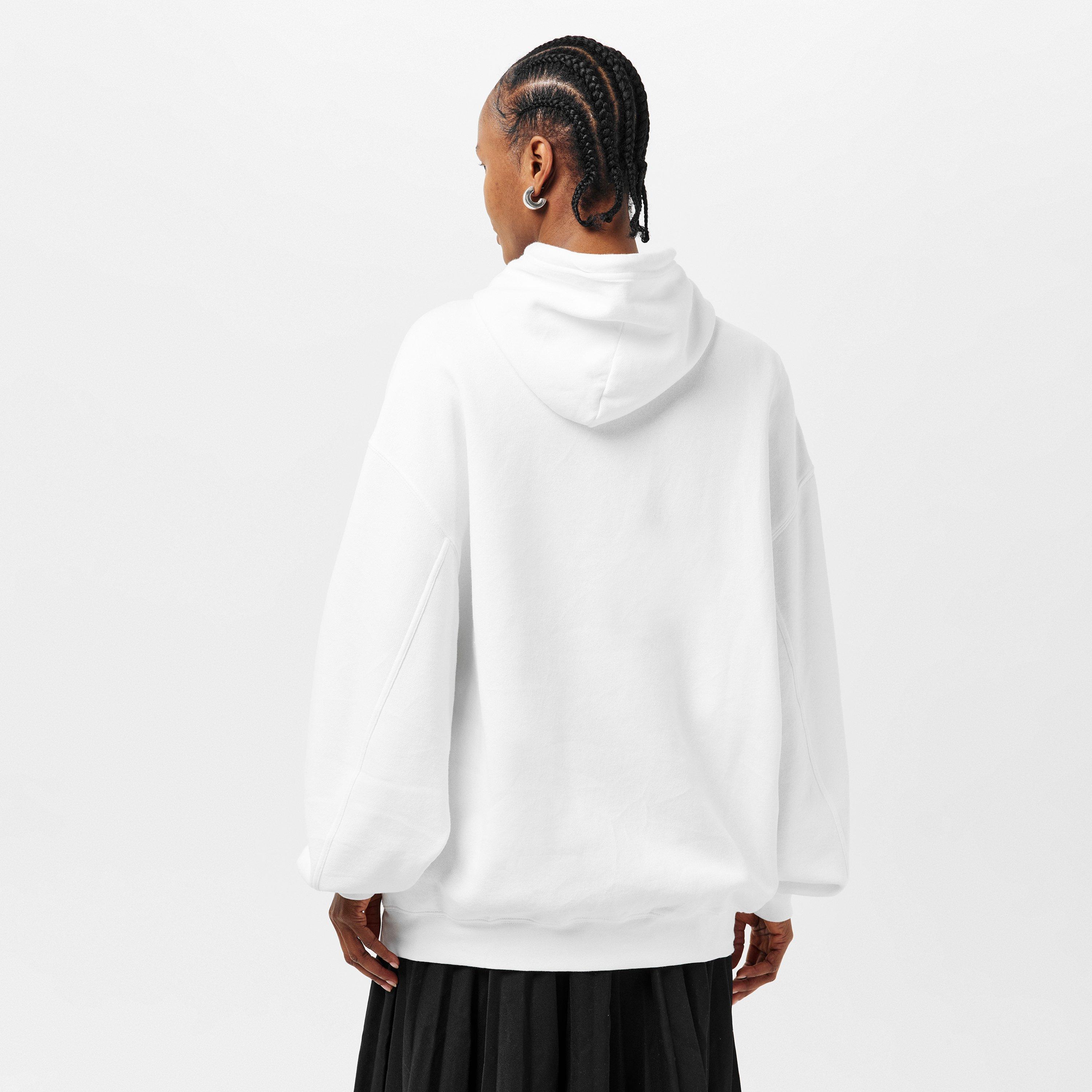 White/Black - Balenciaga - Women's Over the Head Hoodie - 4
