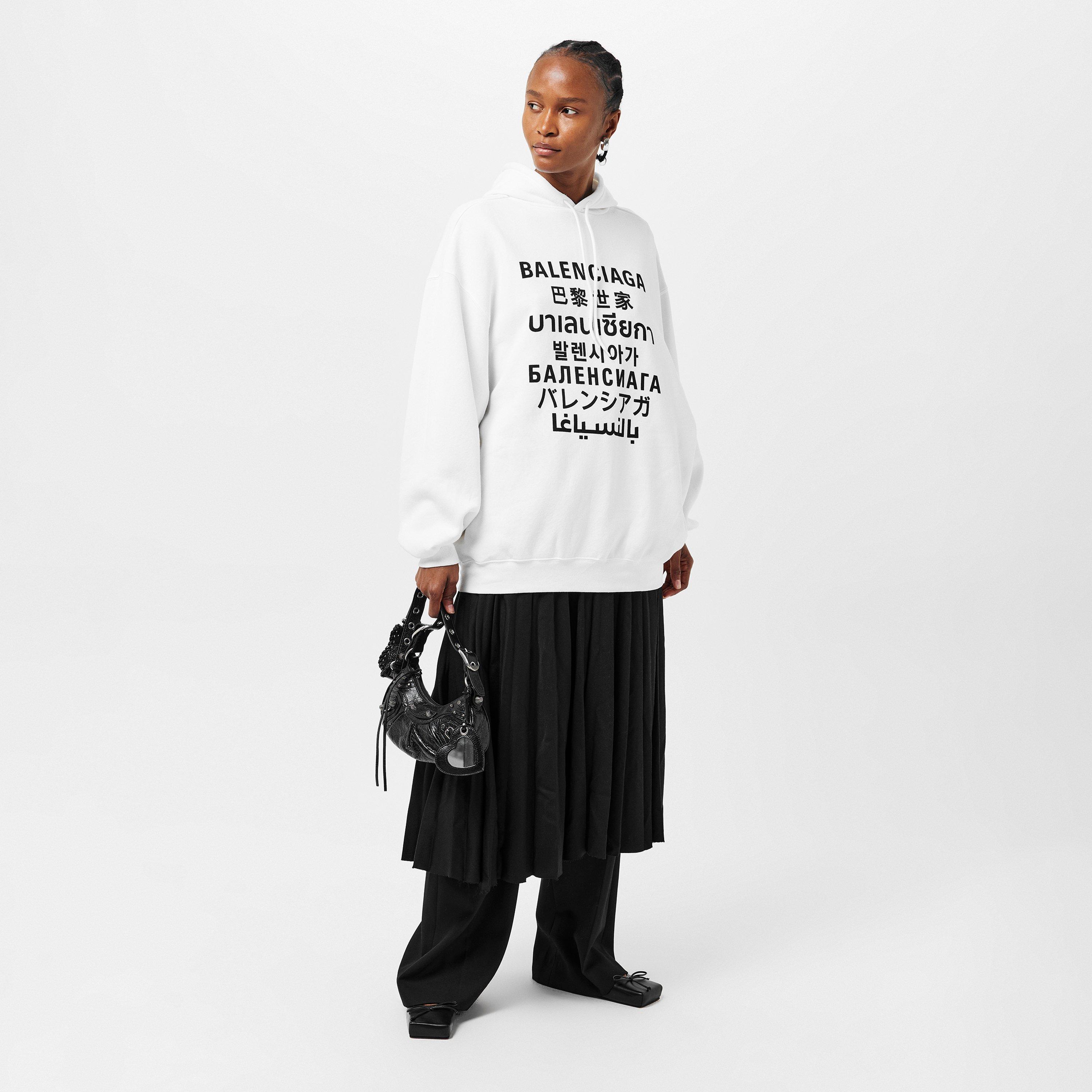 White/Black - Balenciaga - Women's Over the Head Hoodie - 6