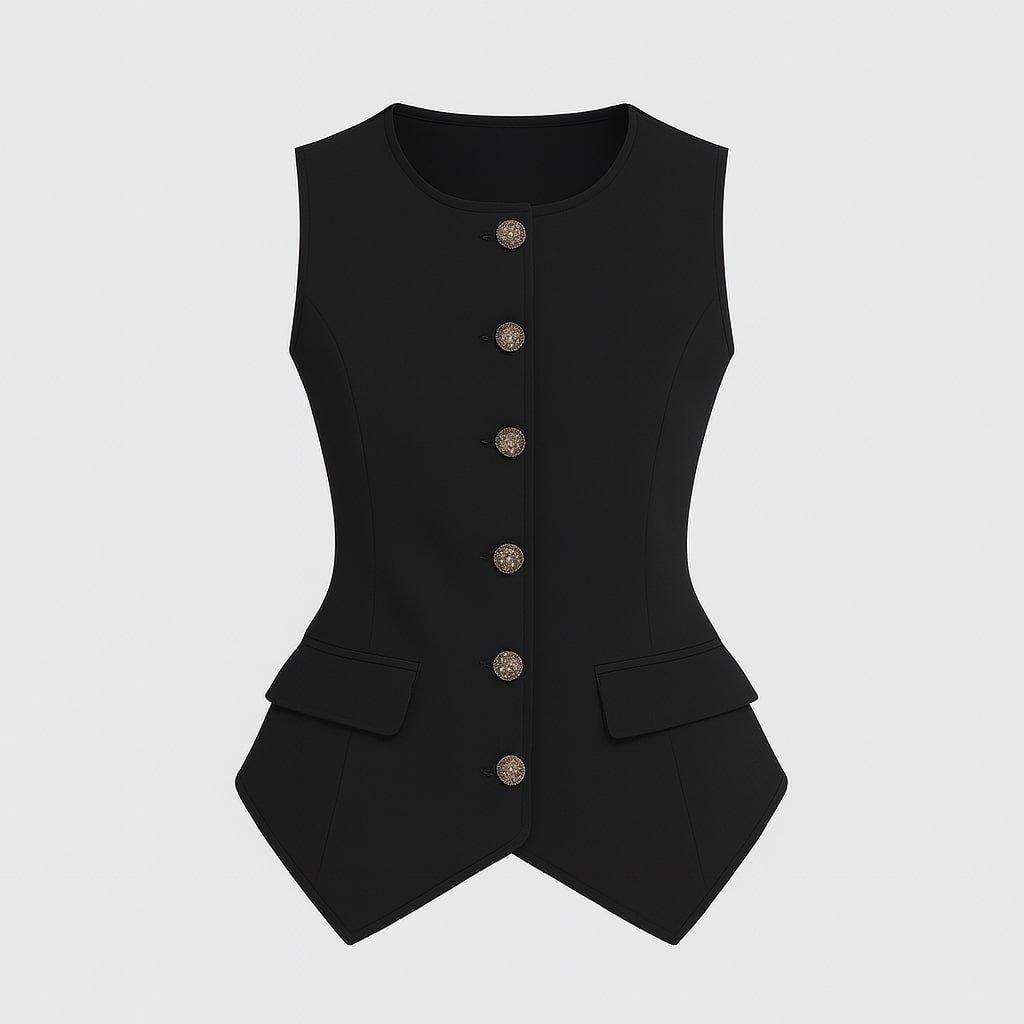 Black - I Saw It First - Women's Button Waistcoat - 1