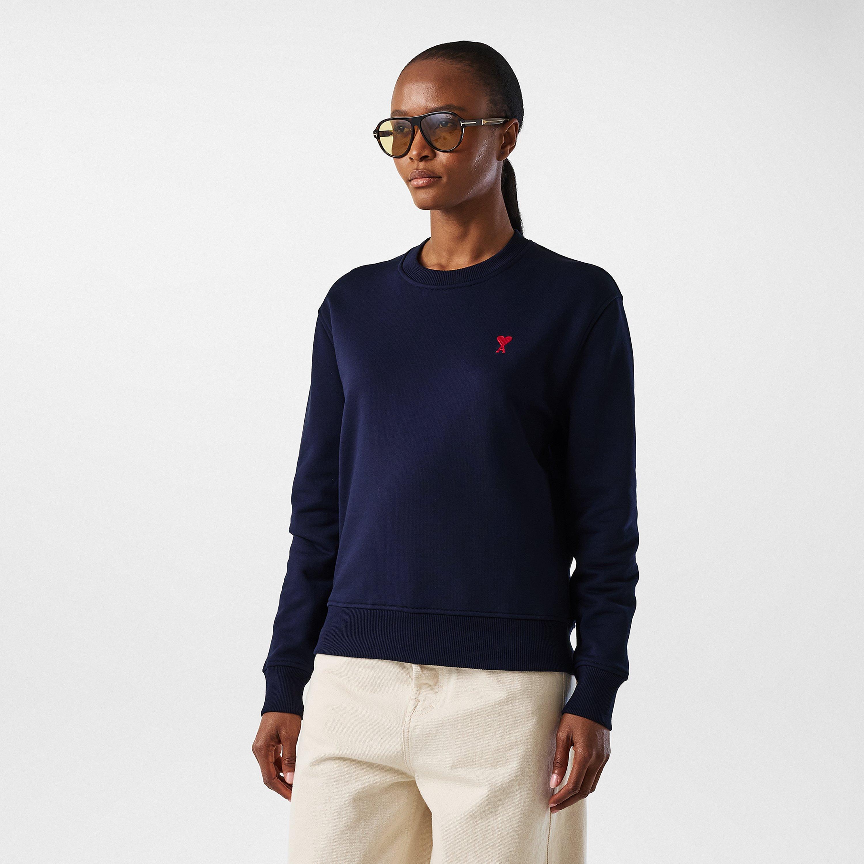 Bleu Nuit - Ami Paris - Women's Crew Sweater - 3