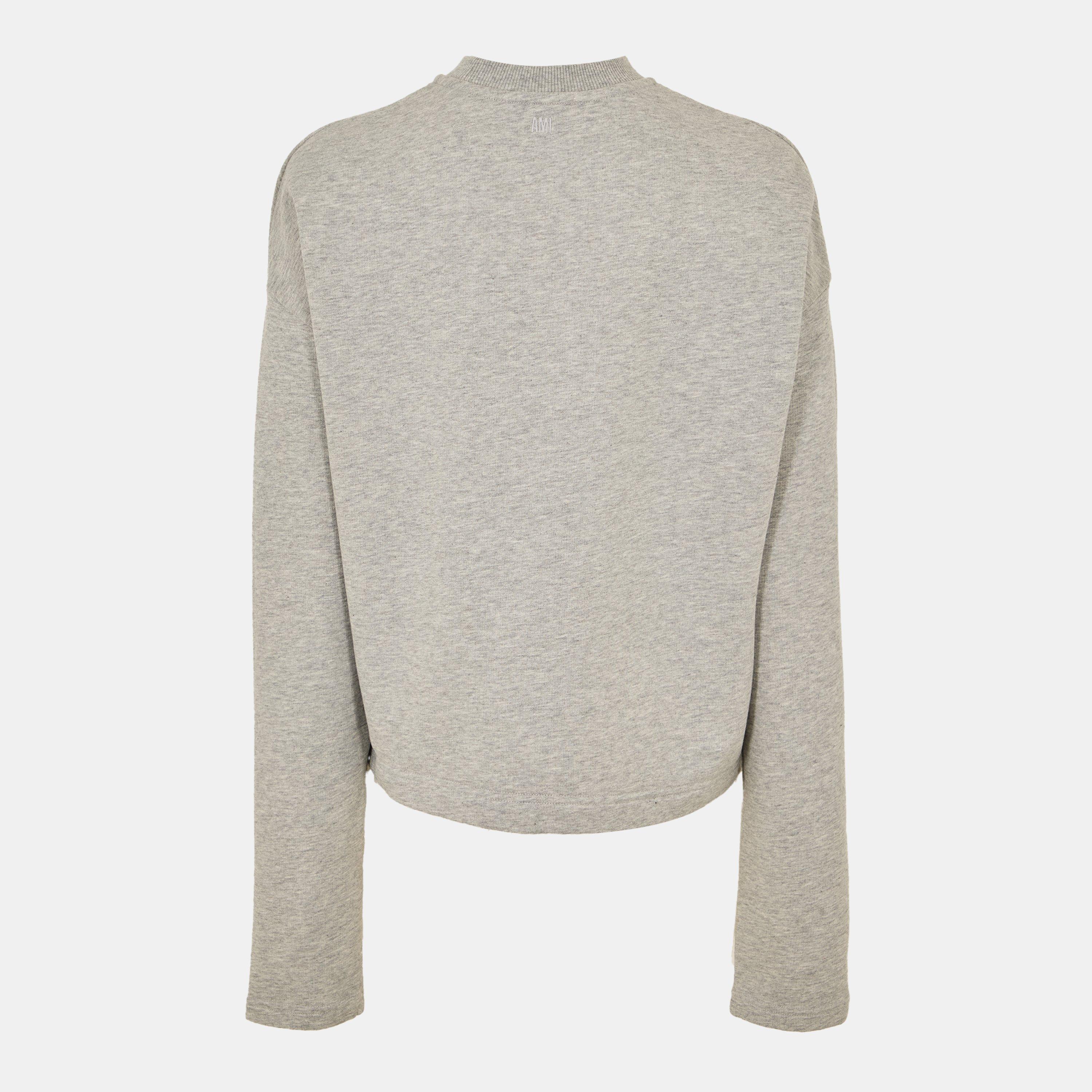 Gris Cendre - Ami Paris - Women's Relaxed Fit Crew Sweatshirt - 2