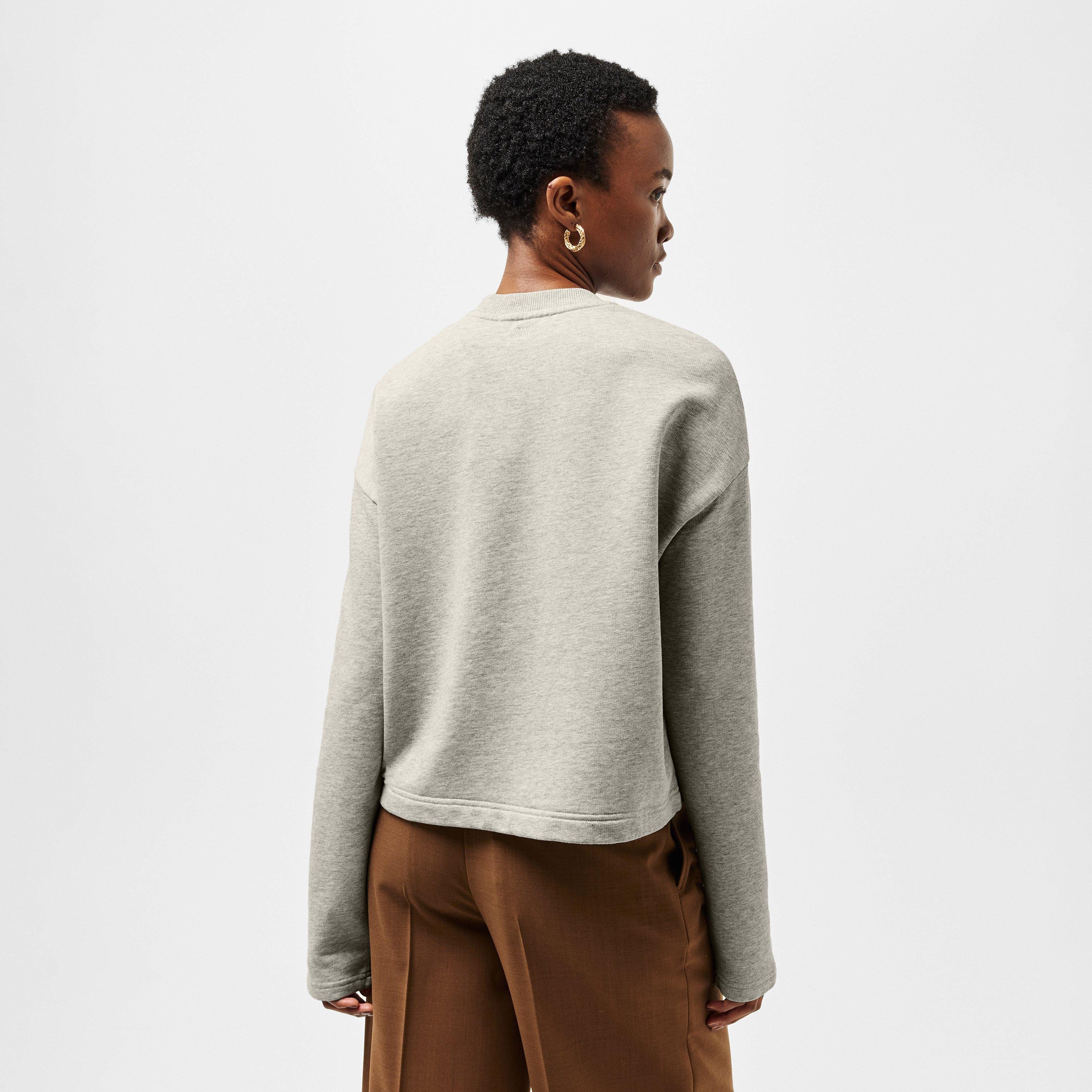 Gris Cendre - Ami Paris - Women's Relaxed Fit Crew Sweatshirt - 4