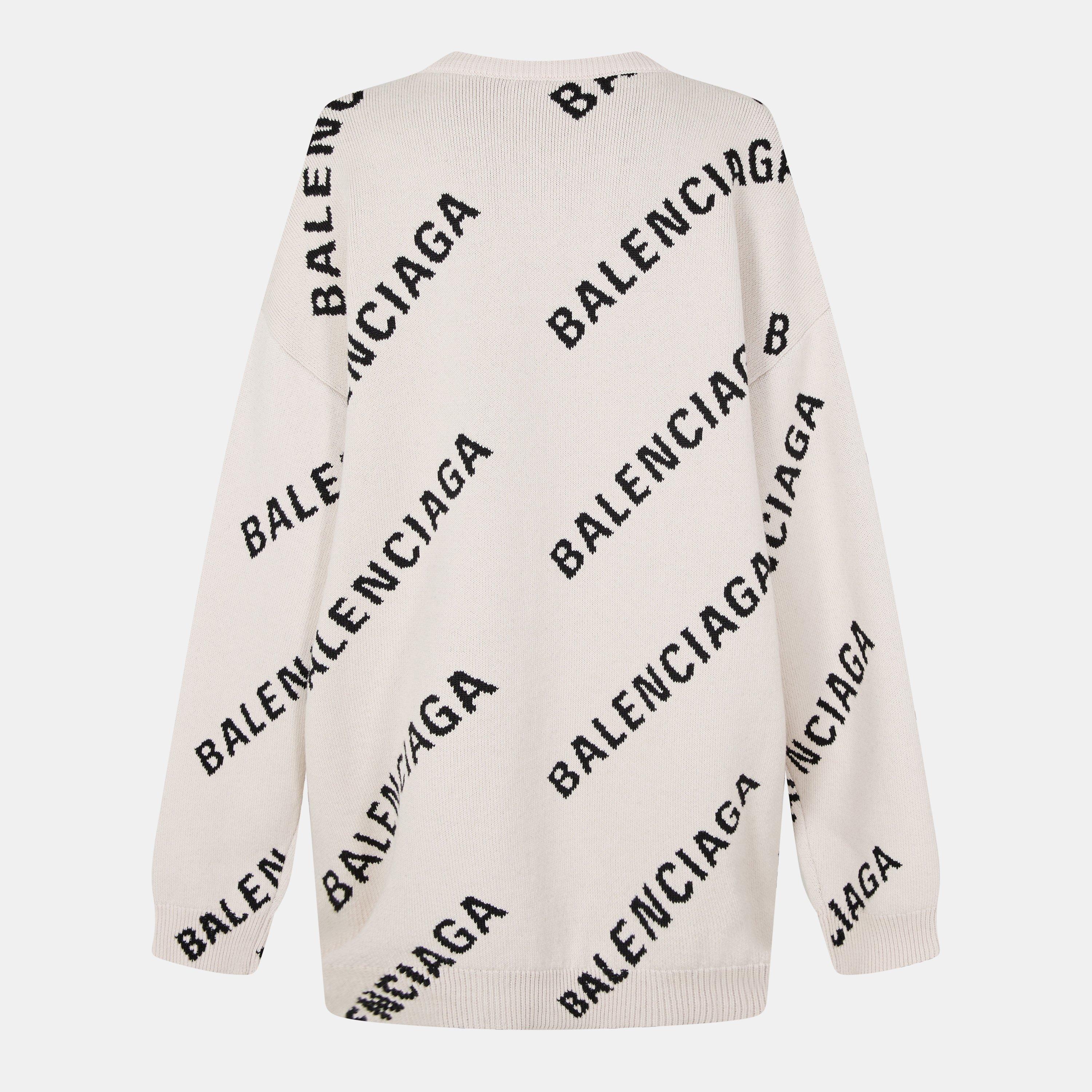 Chalky Wht/Blk - Balenciaga - Women's Crew Sweater - 2