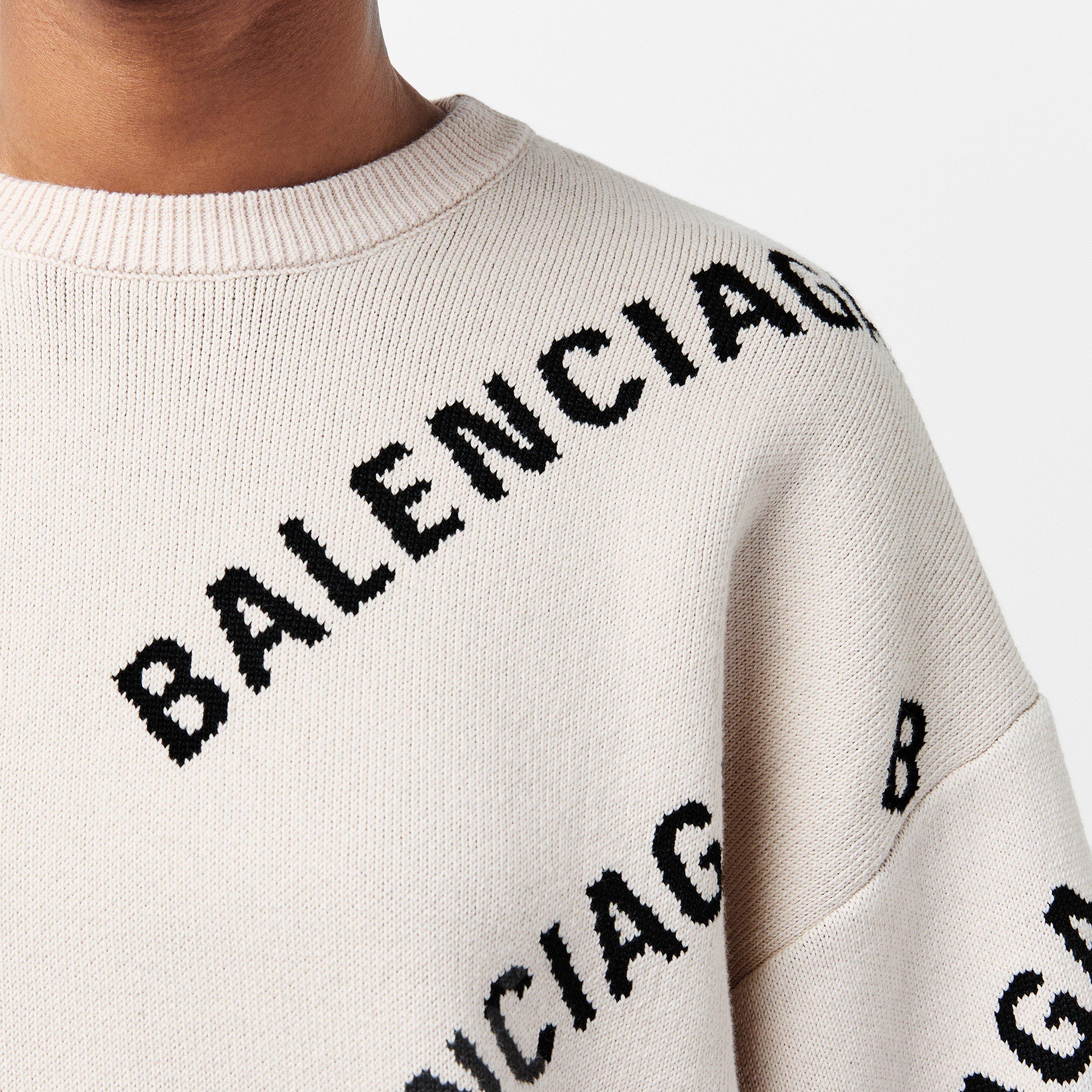 Chalky Wht/Blk - Balenciaga - Women's Crew Sweater - 5