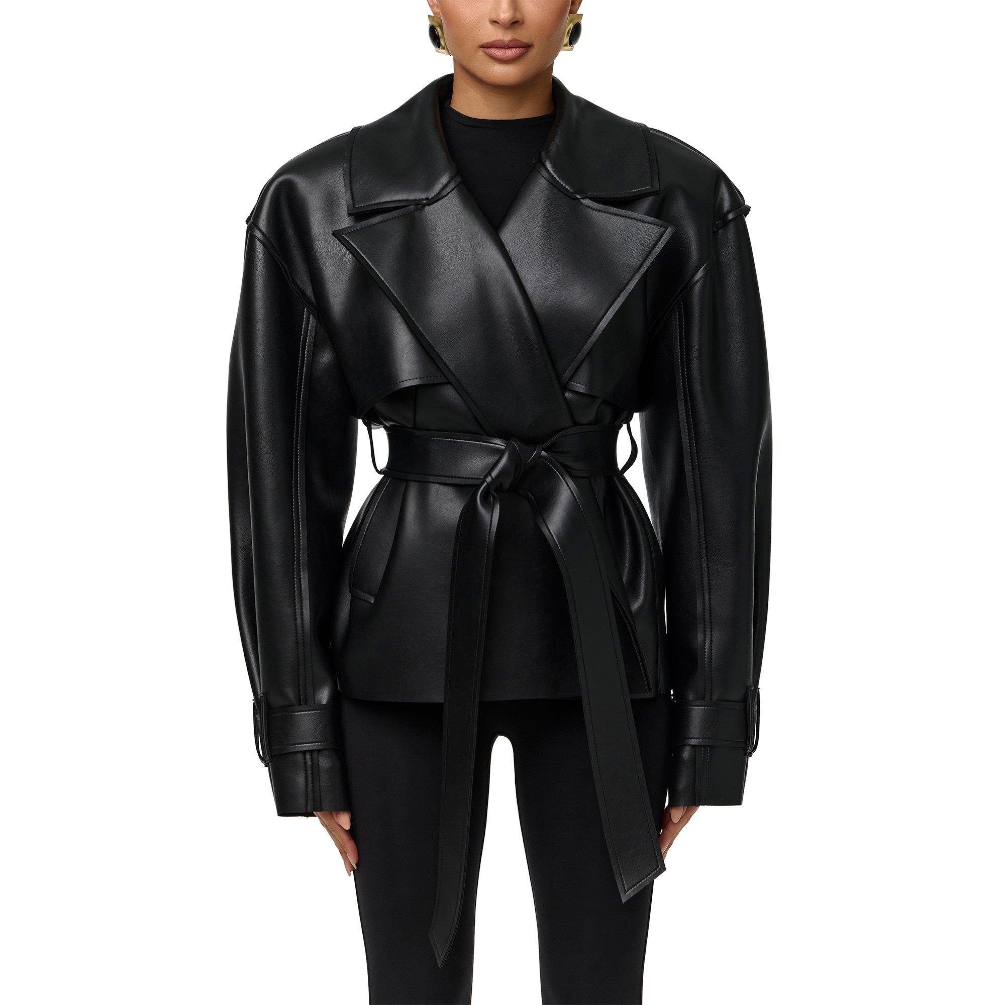 Black - Naked Wardrobe - Naked W Faux Leather Ld64 - 1