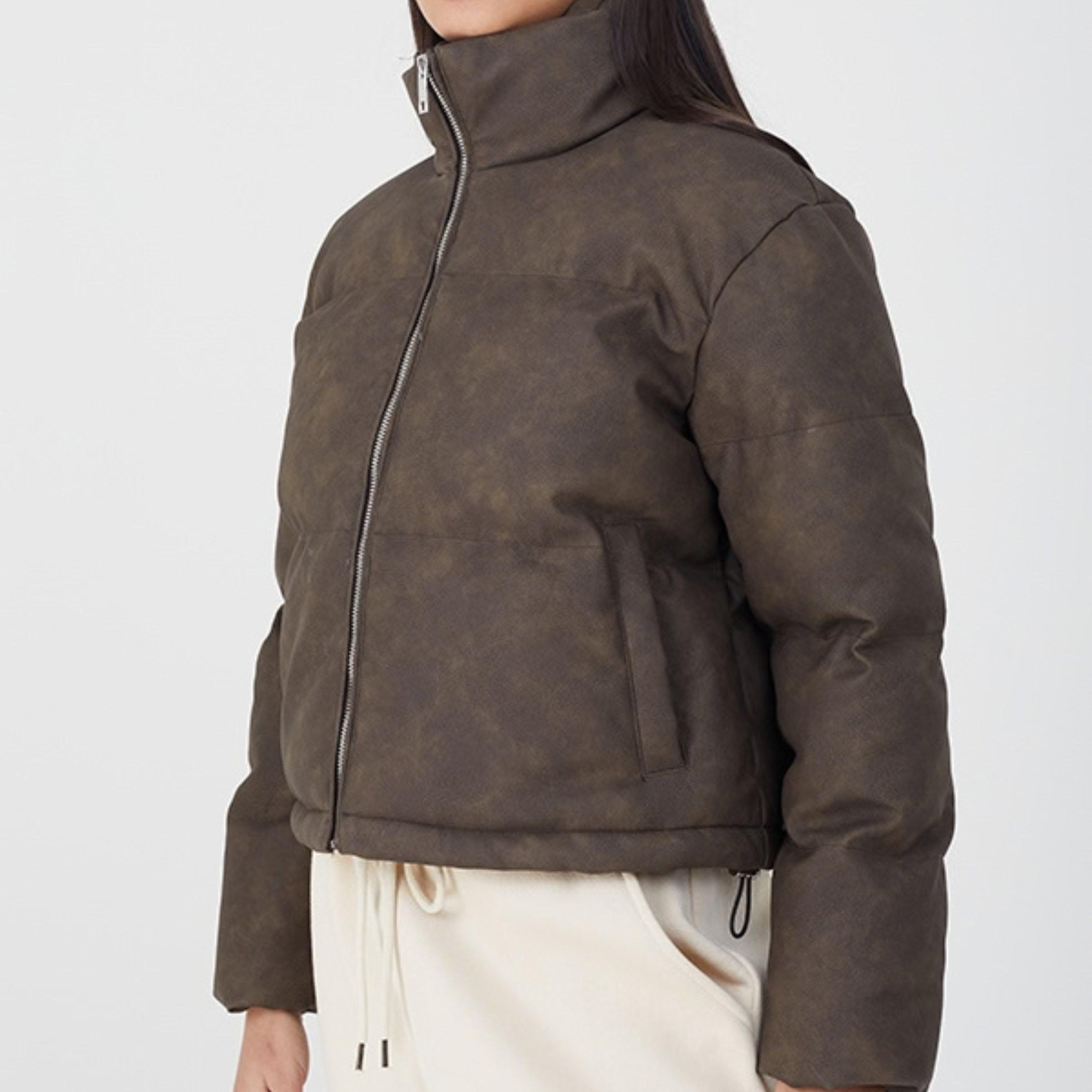 Vintage Brown - Brave Soul - Brave Soul Ladies Vintage Puffer Jacket - 1