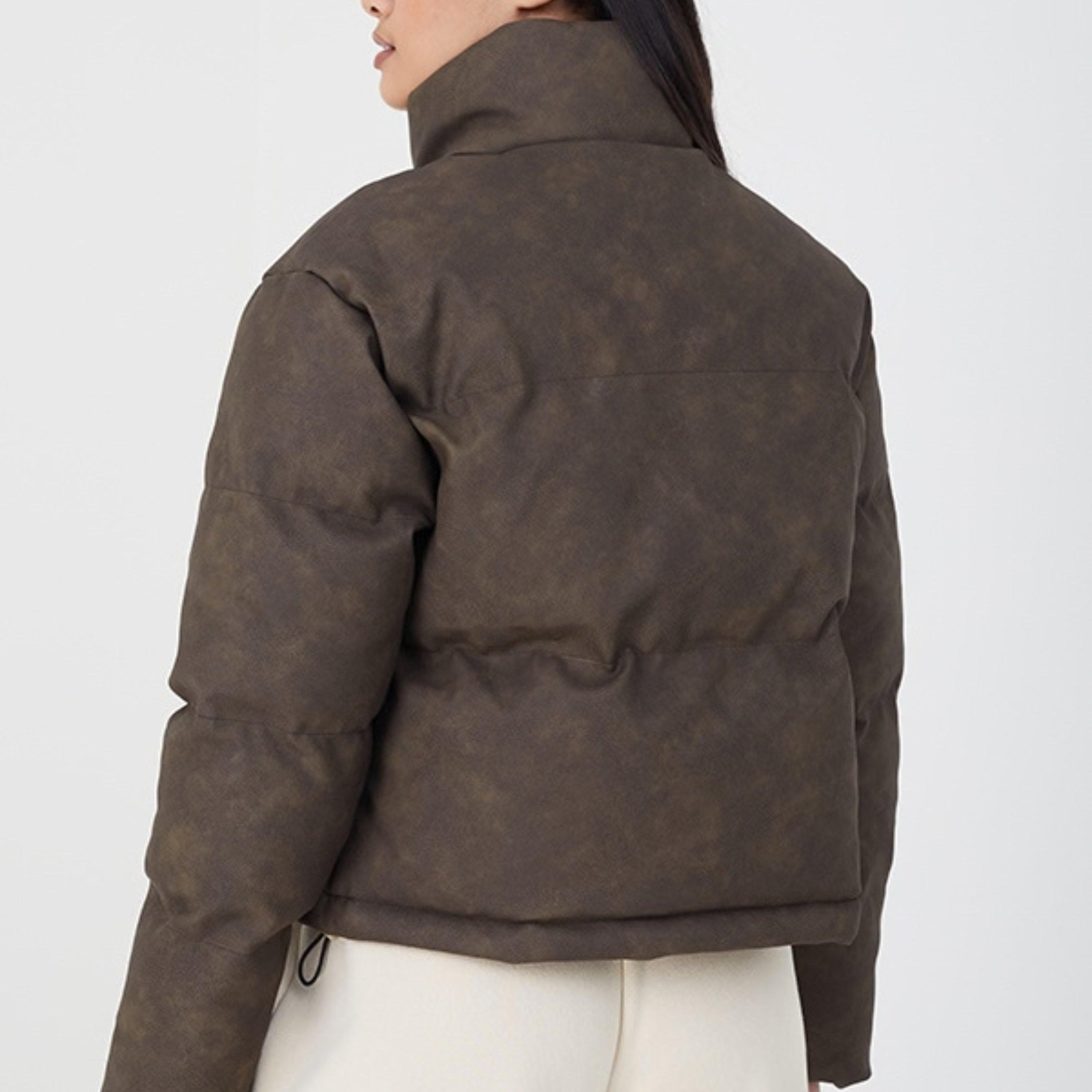 Vintage Brown - Brave Soul - Brave Soul Ladies Vintage Puffer Jacket - 2