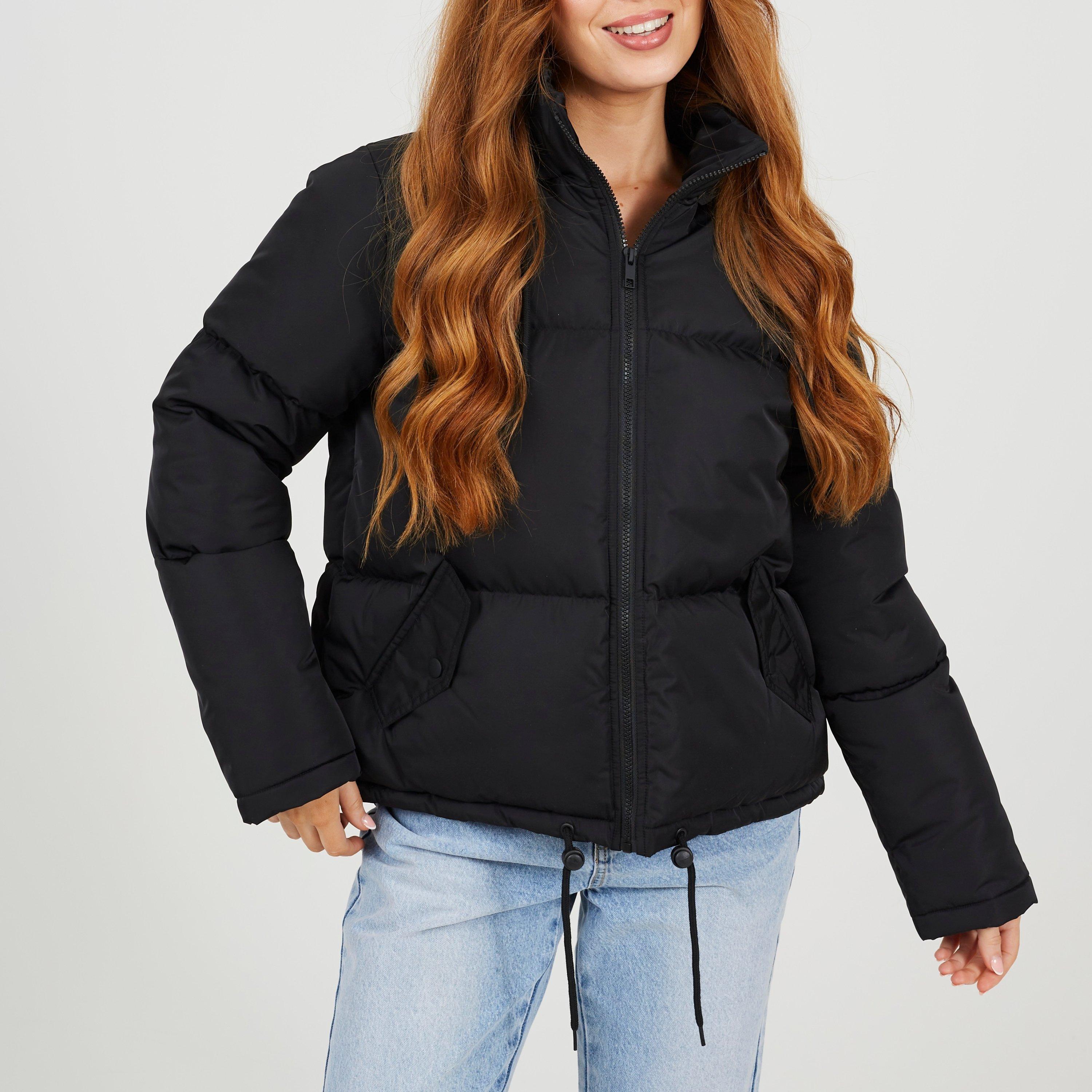 Brave Soul Women's Cello Hooded Puffer Jacket Black - 16 (XL)