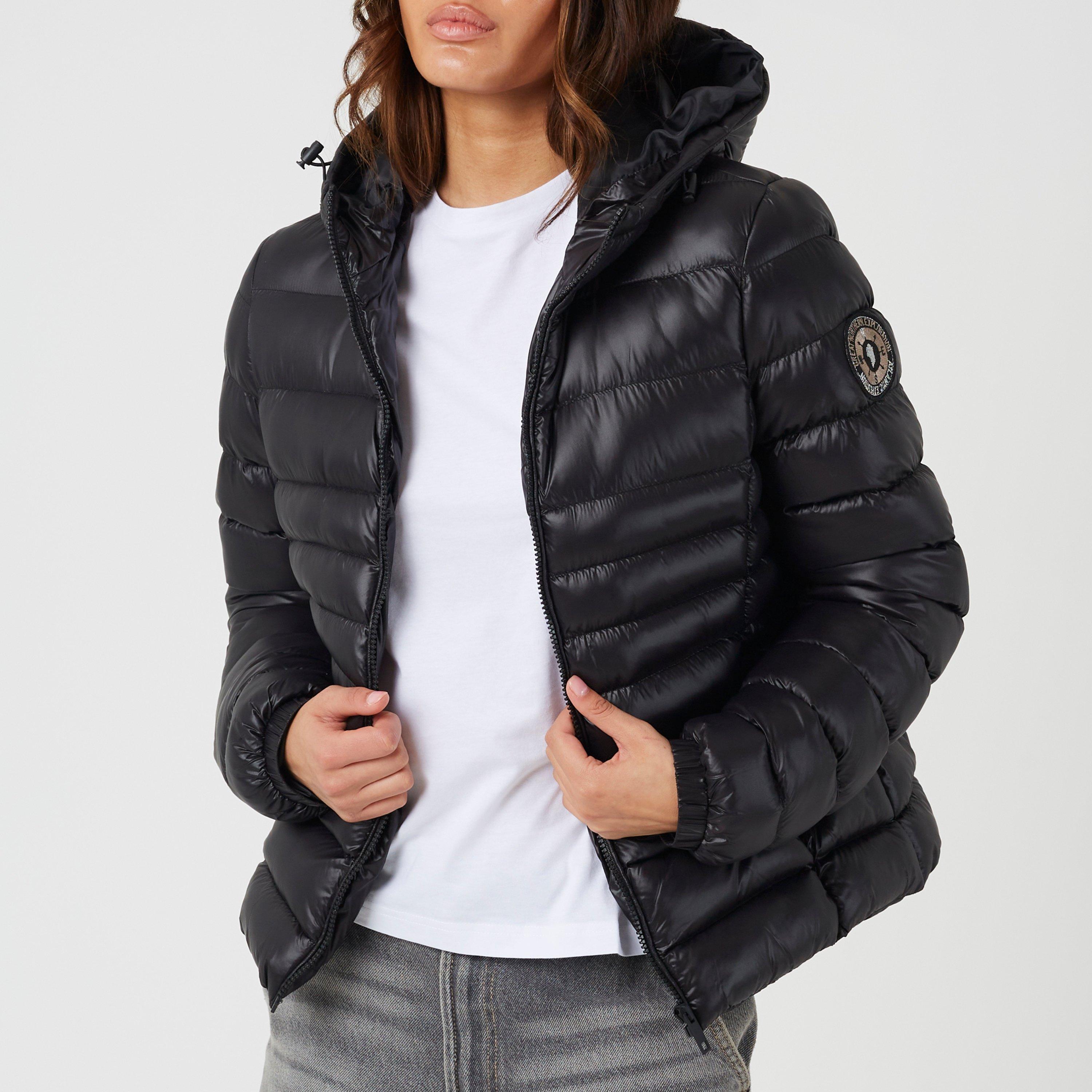 Crna - Brave Soul - Brave Soul Black Ladies Everett Shine Puffer Jacket - 1