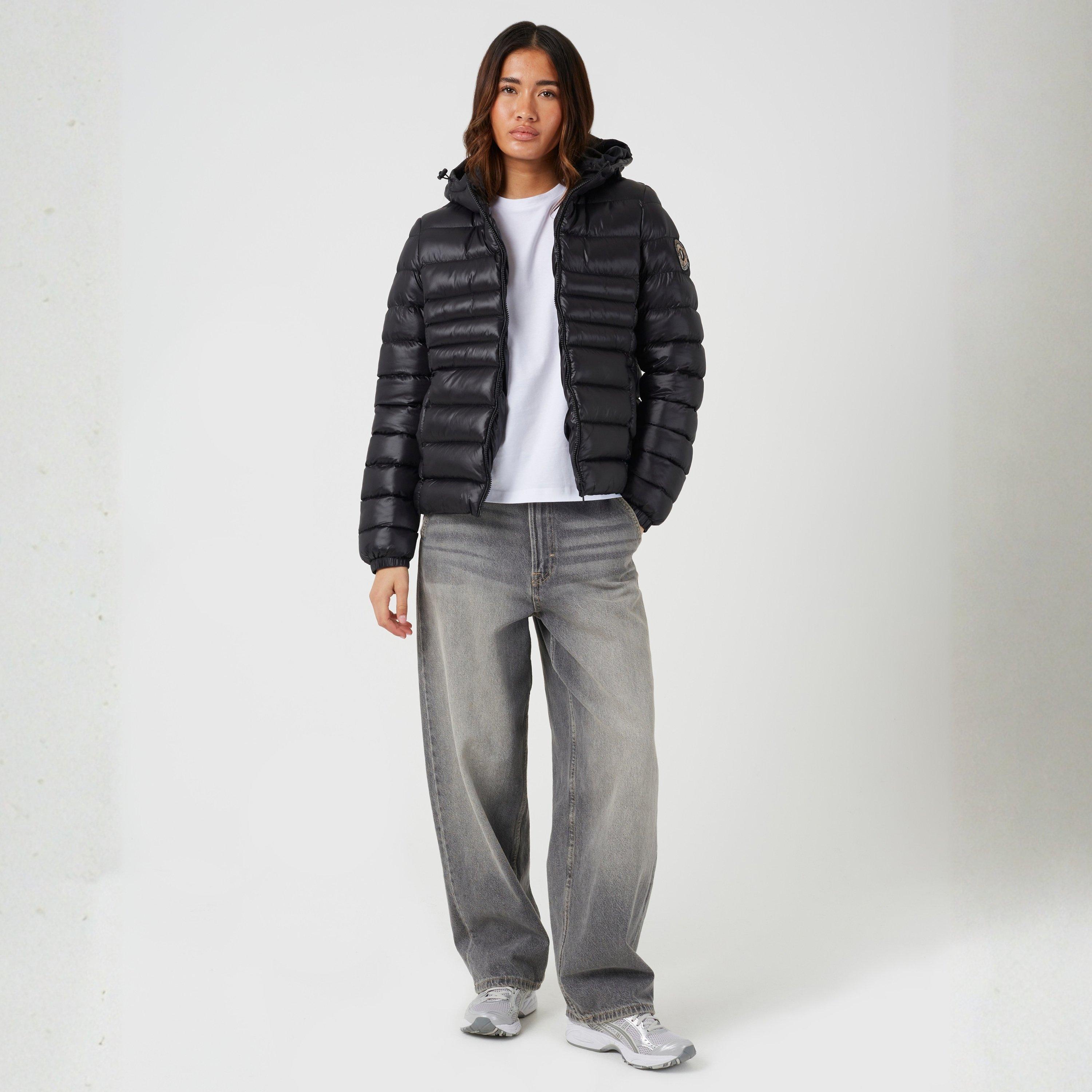 Crna - Brave Soul - Brave Soul Black Ladies Everett Shine Puffer Jacket - 4