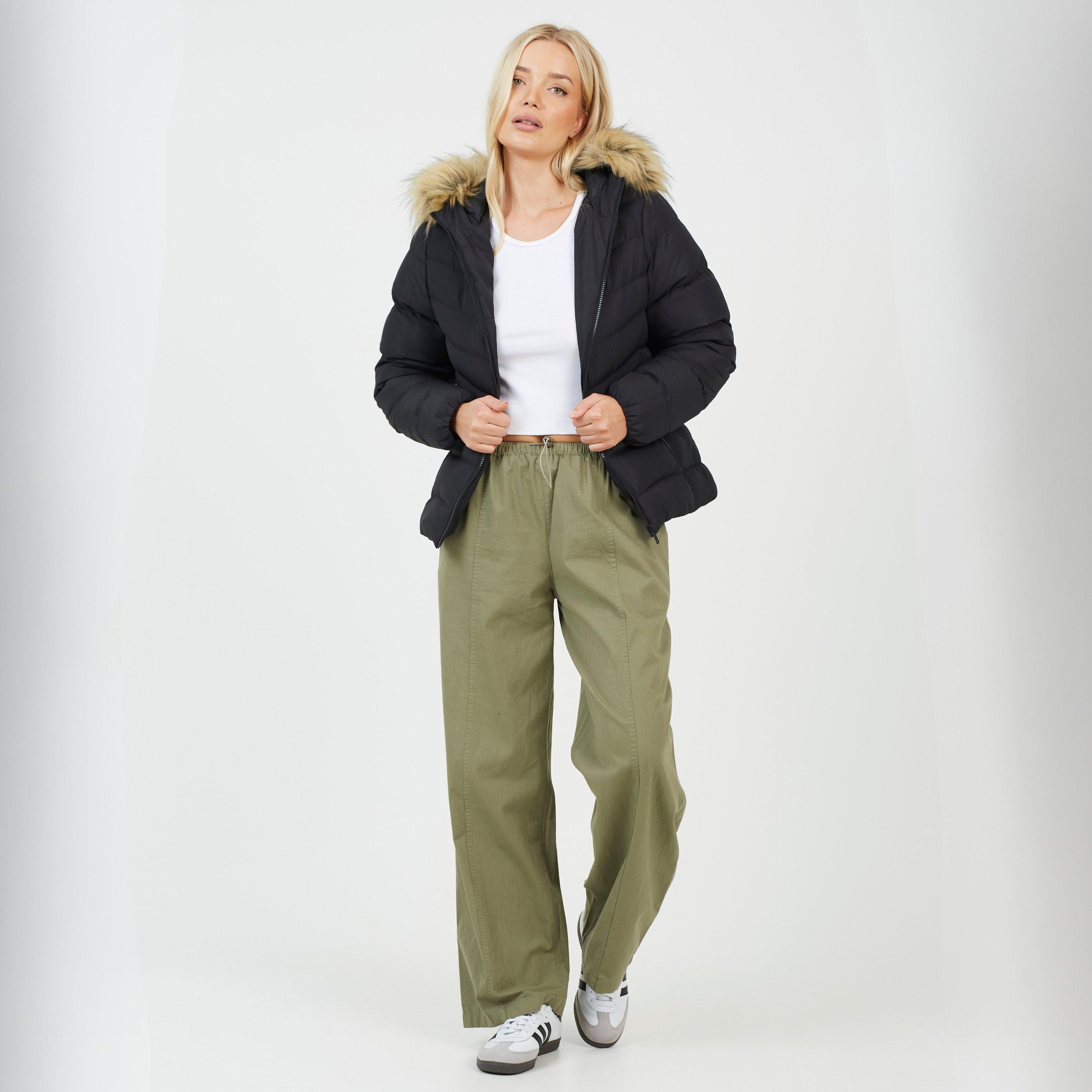Crna - Brave Soul - Brave Soul Gracey Padded Jacket with Fur Hood - 4