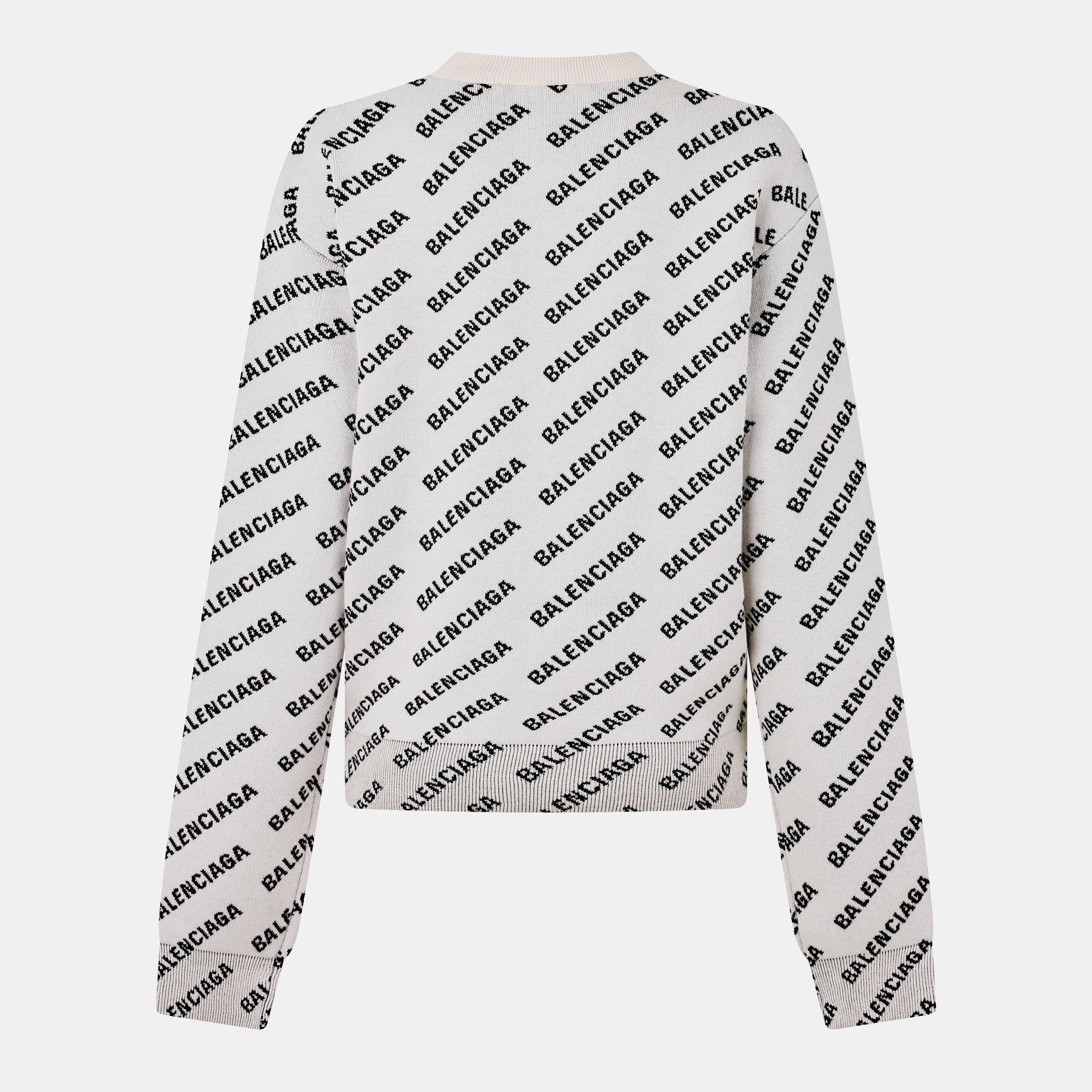 White/Black - Balenciaga - Logo Sweater - 2
