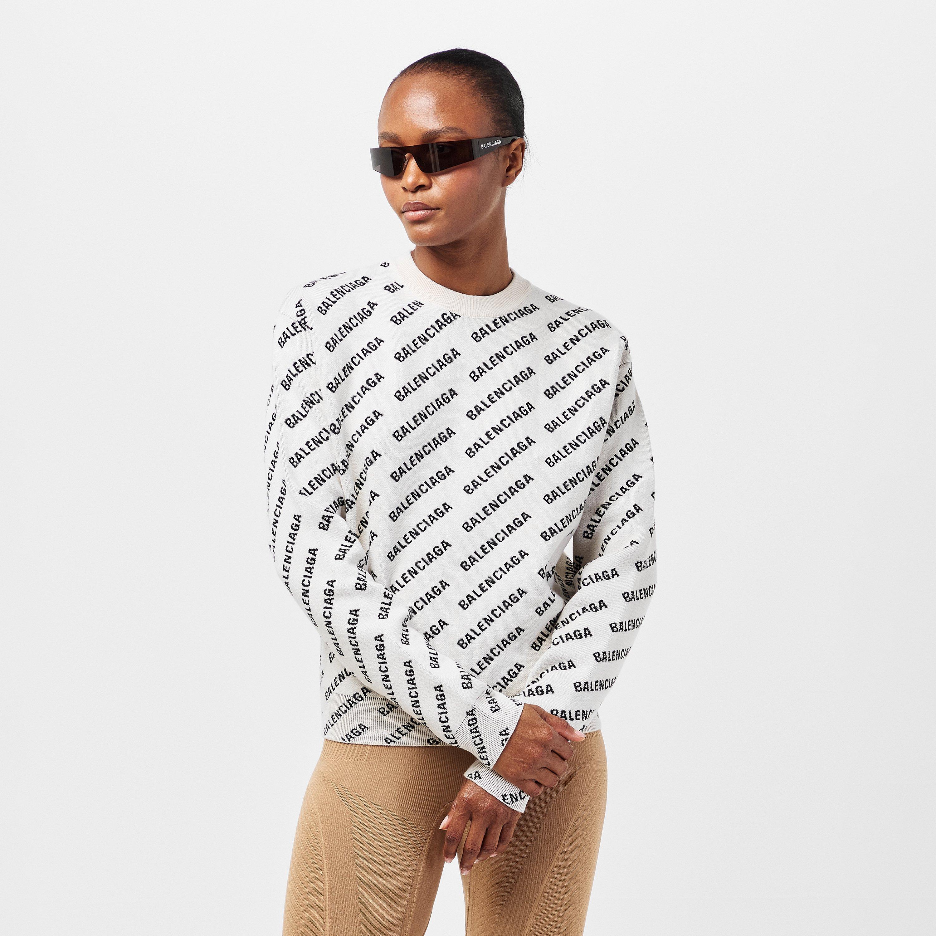White/Black - Balenciaga - Logo Sweater - 3