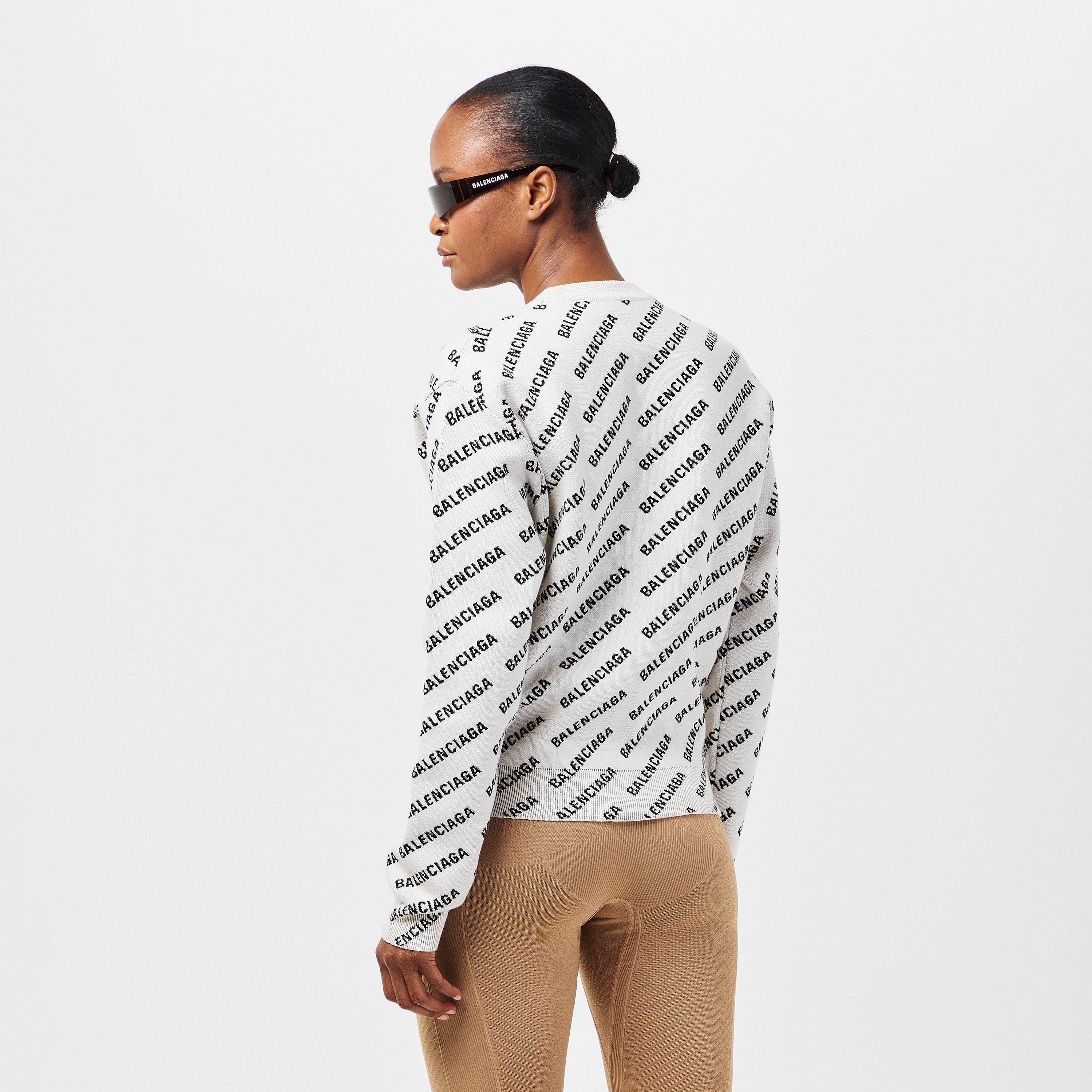 White/Black - Balenciaga - Logo Sweater - 4