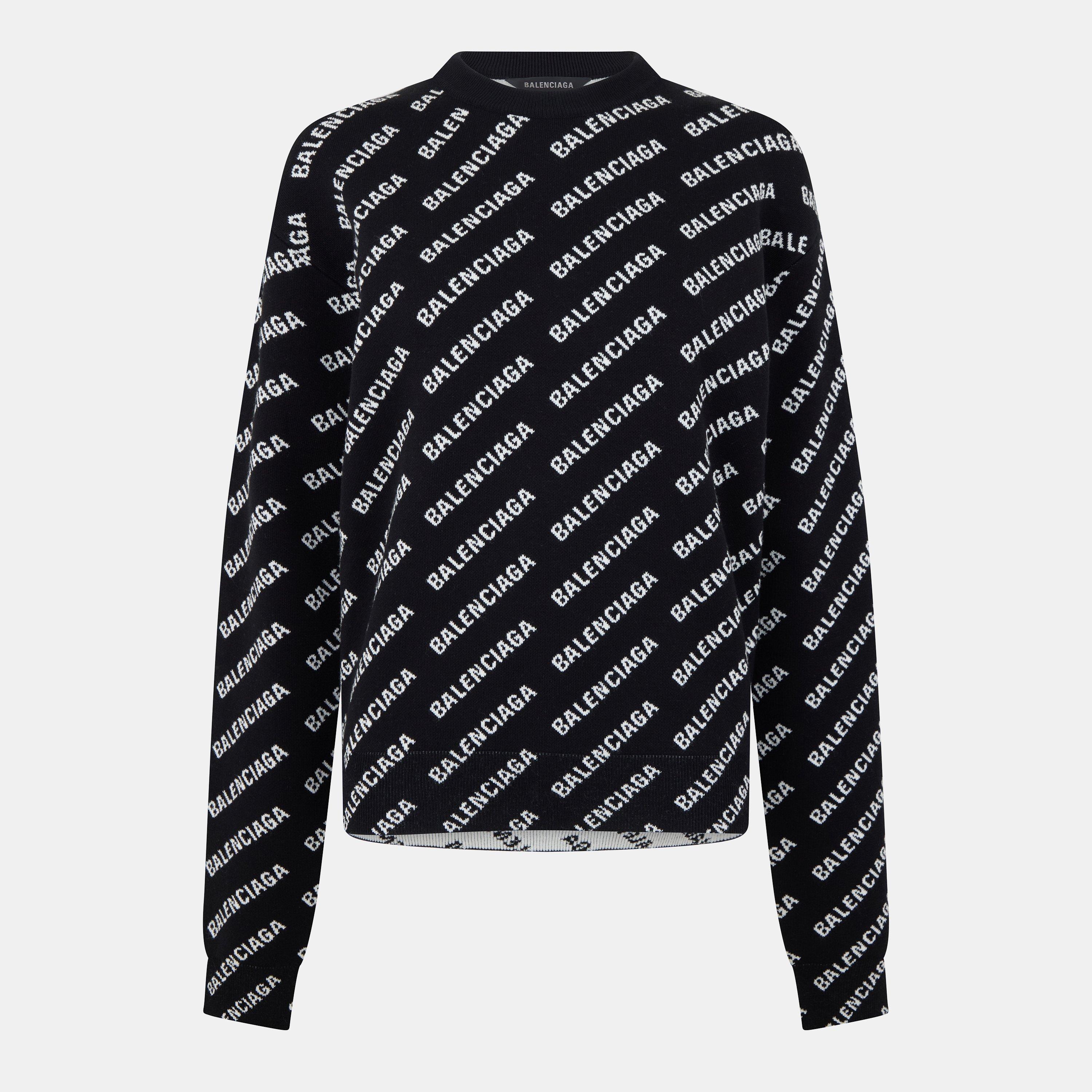 Black/White - Balenciaga - Logo Sweater - 1