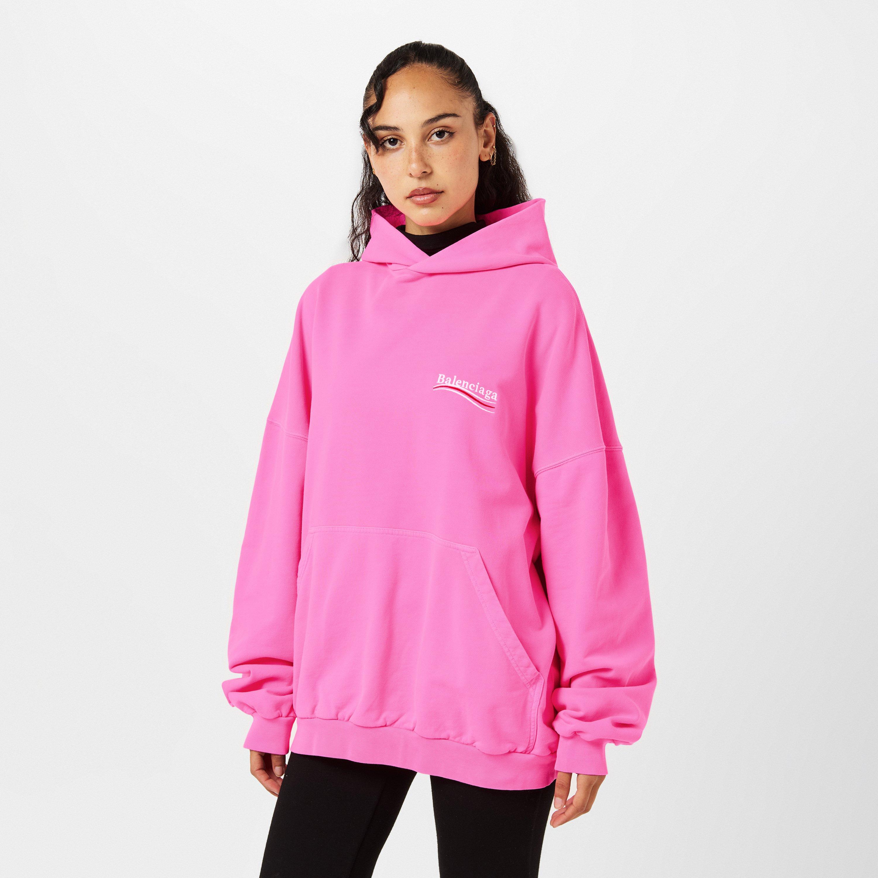 Fluo Pink/White - Balenciaga - Women's Over the Head Hoodie - 3