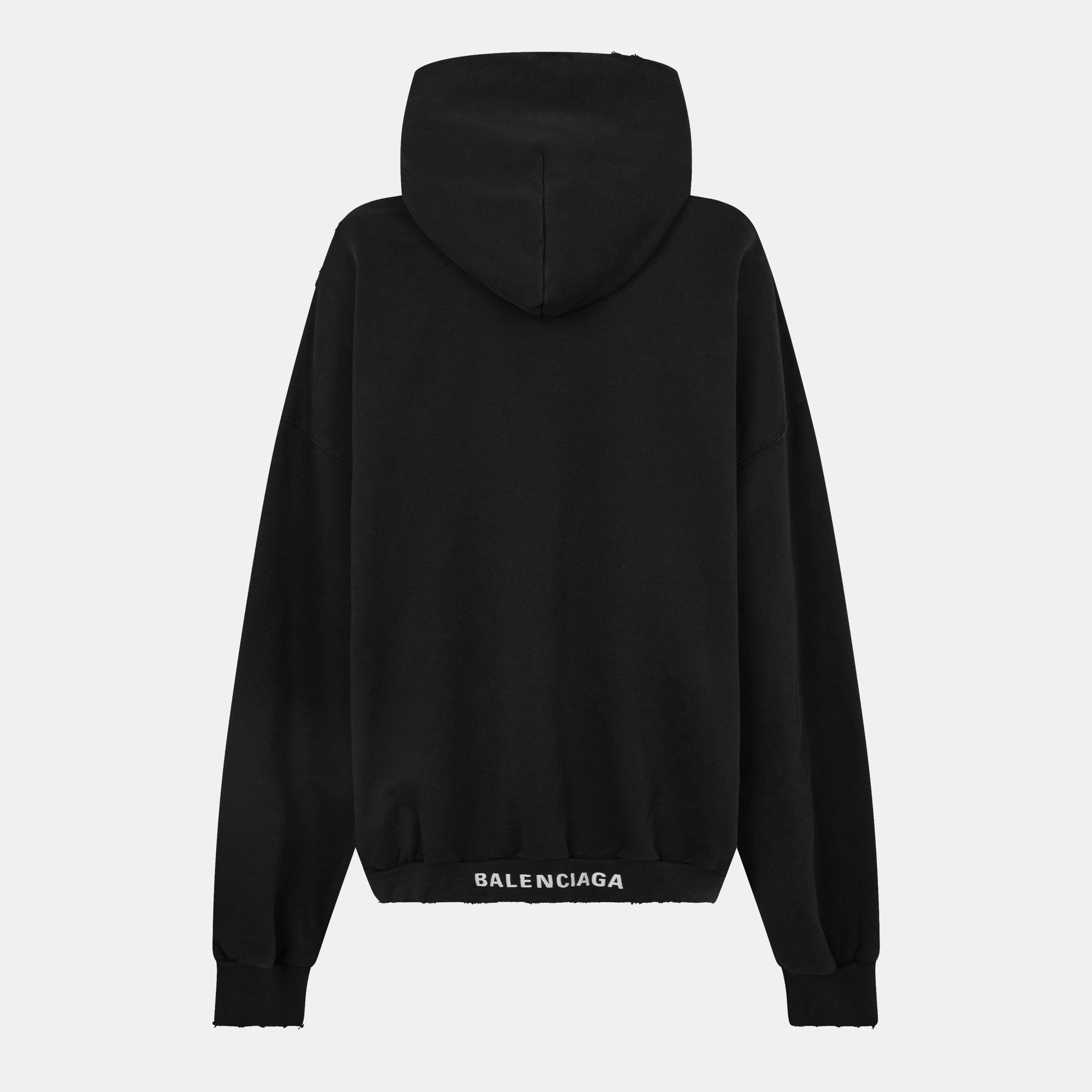 Black/White - Balenciaga - Women's Over the Head Hoodie - 2