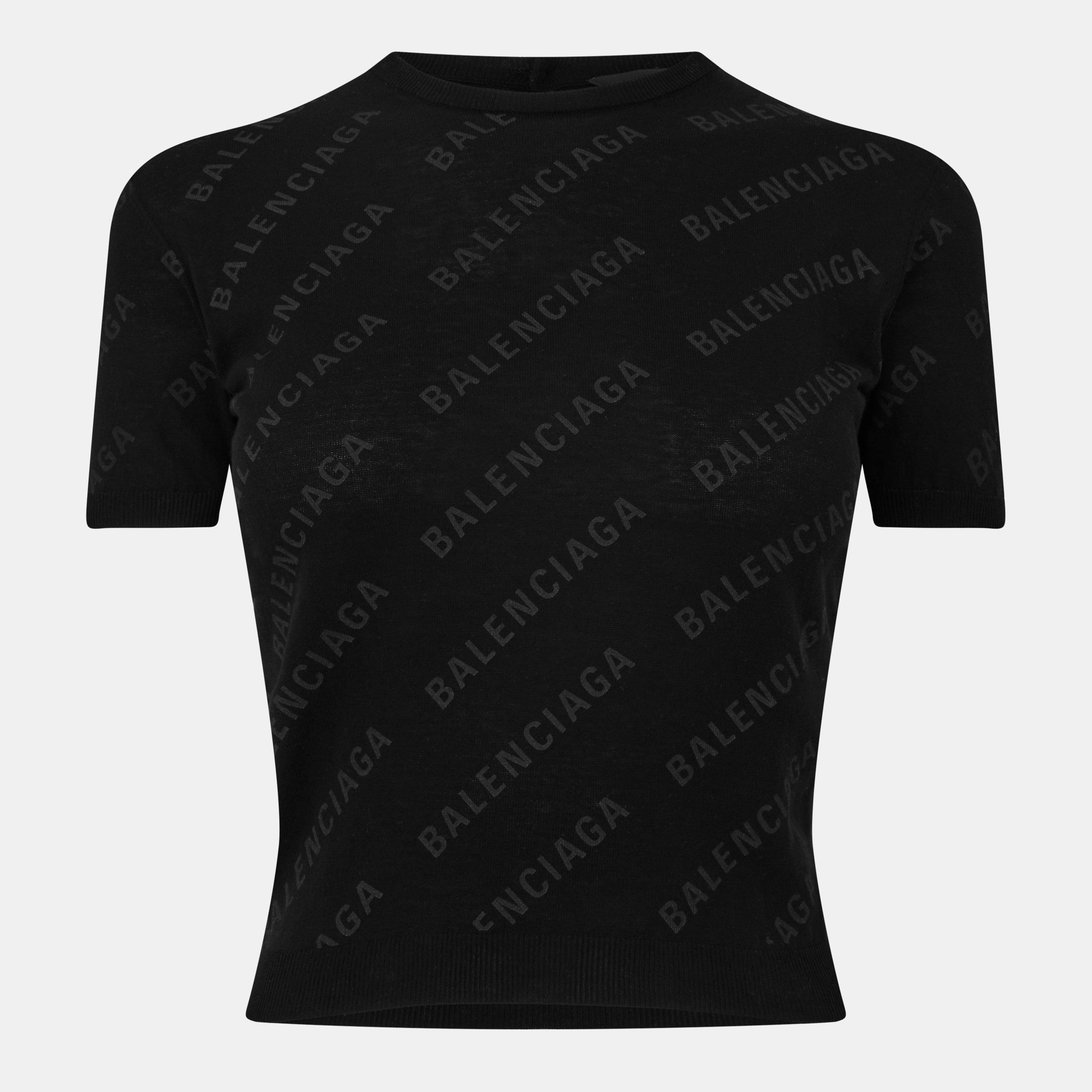 Black/Black - Balenciaga - Women's Textured Knitted Top - 1