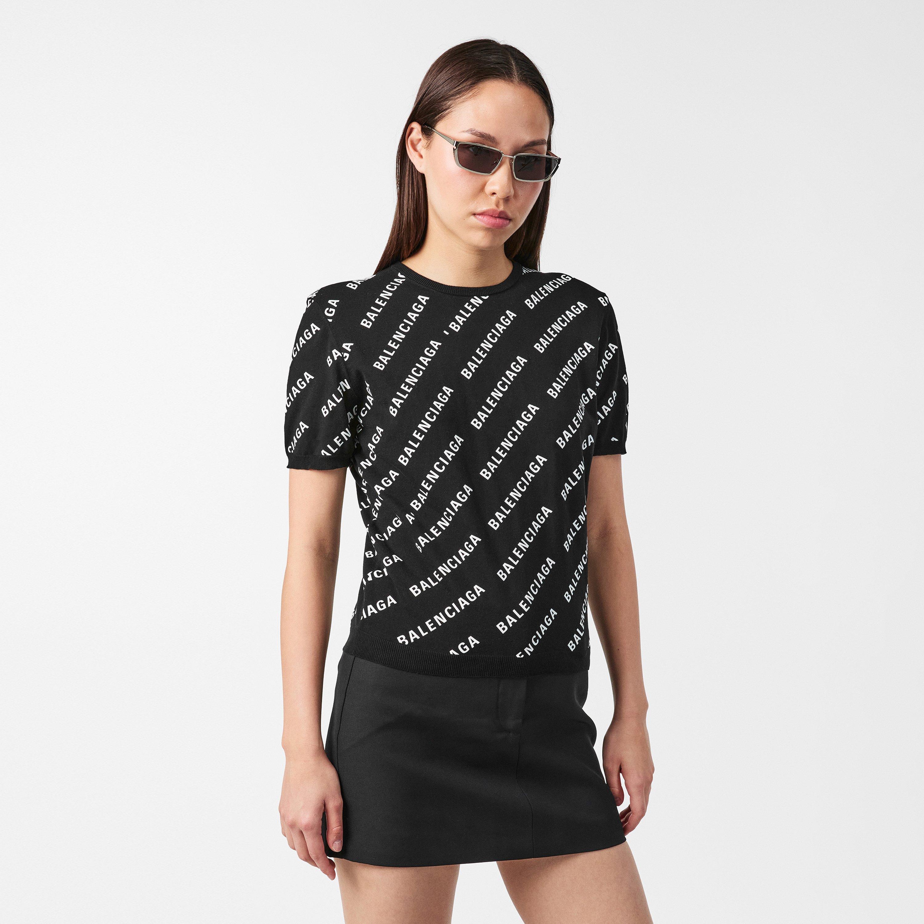 Black/White - Balenciaga - Women's Crew Sweater - 3