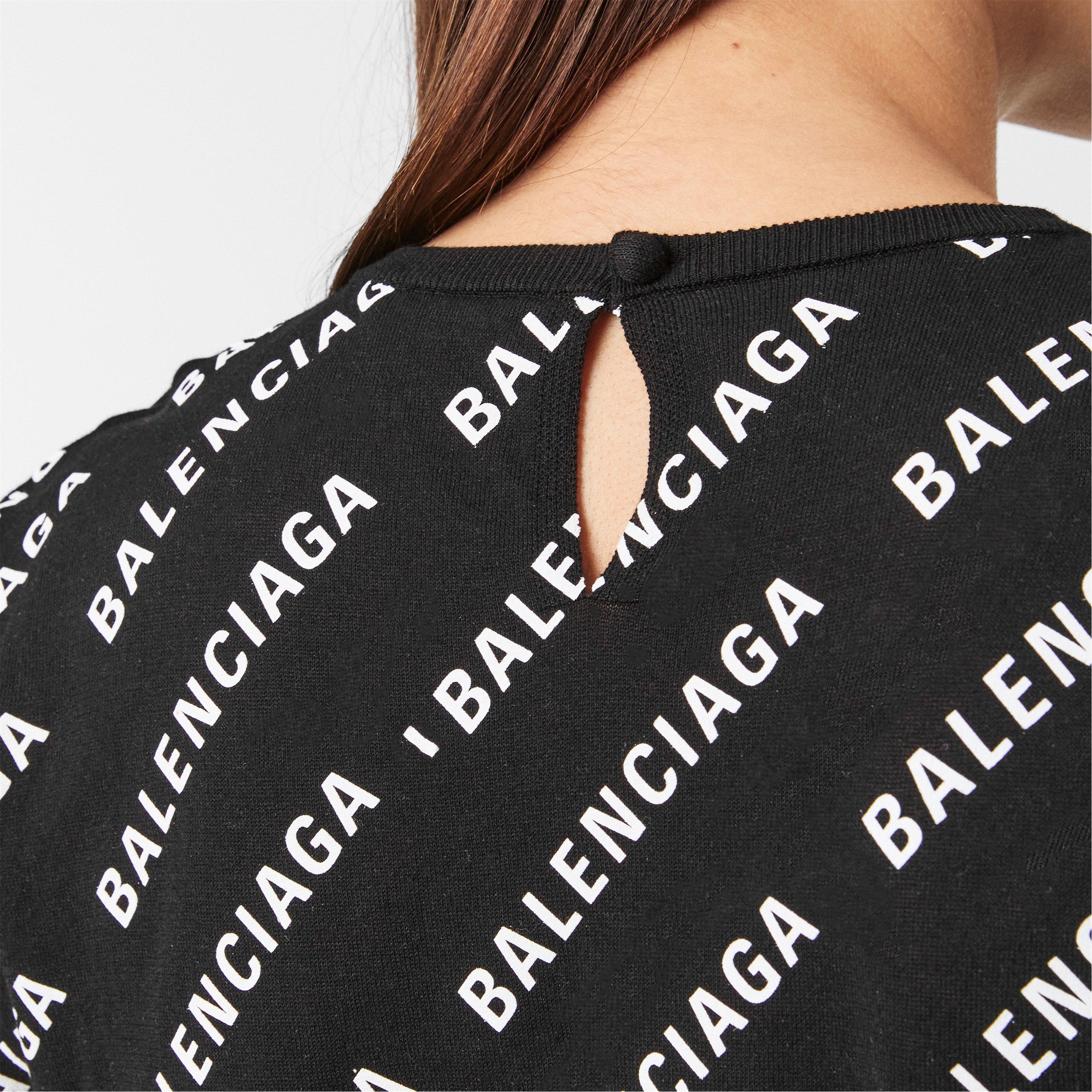 Black/White - Balenciaga - Women's Crew Sweater - 5