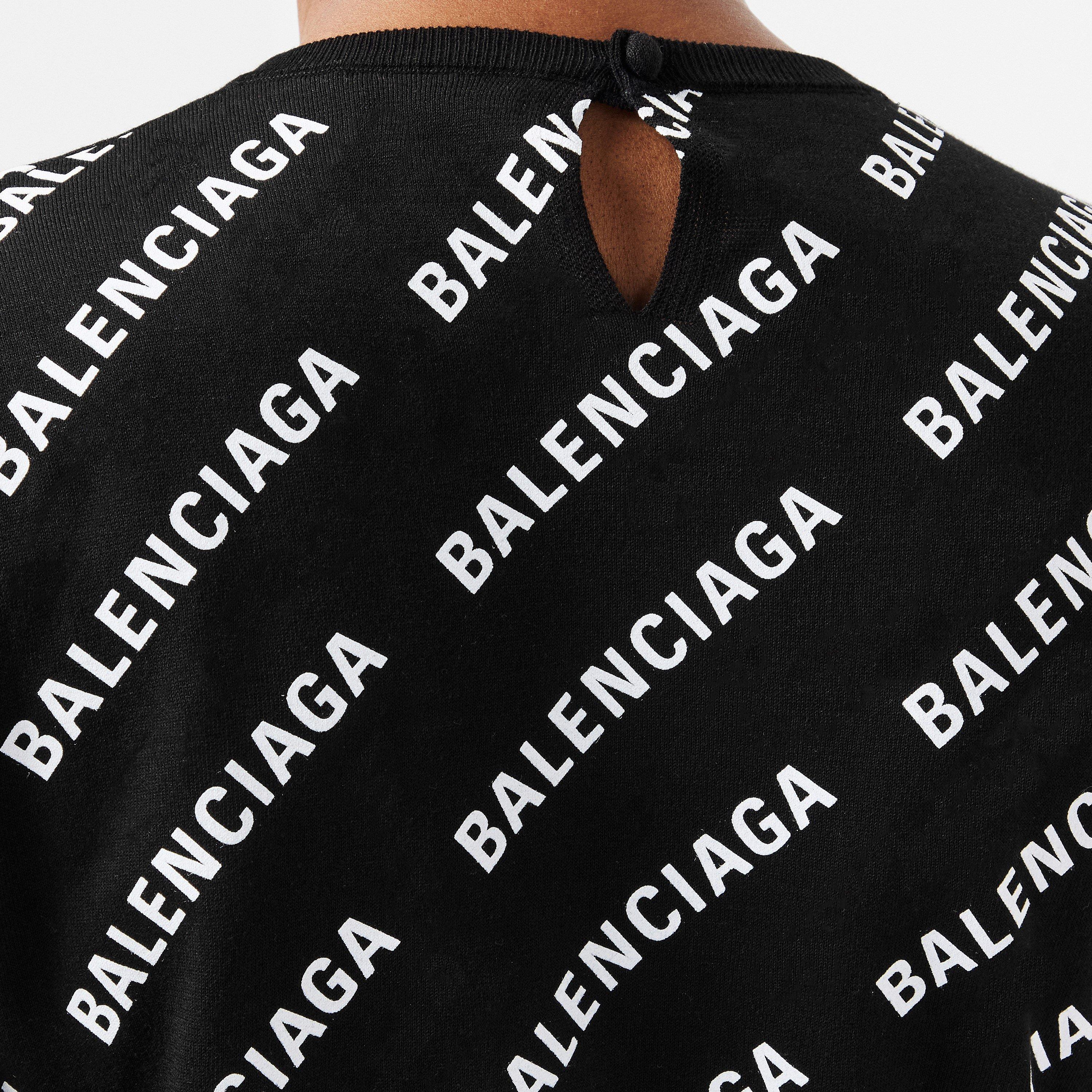 Black/White - Balenciaga - Women's Crew Sweater - 5
