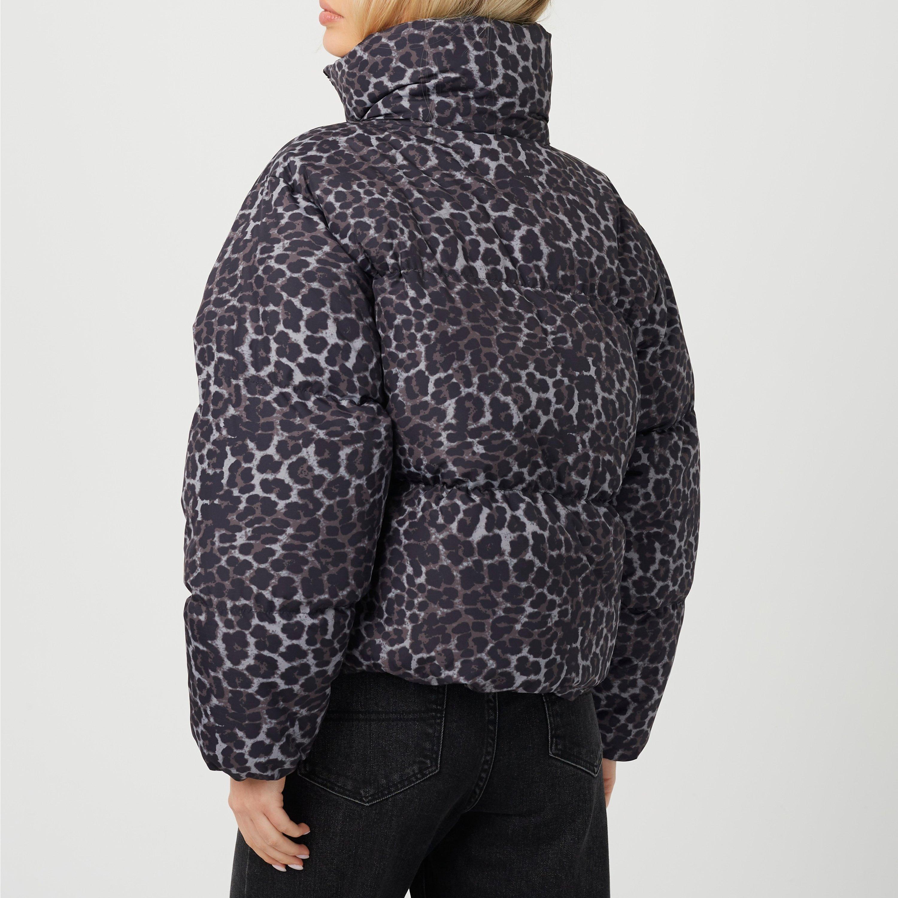 Gry Lpard Print - Brave Soul - Brave Soul Ladies Rambling Print Puffer Jacket - 2