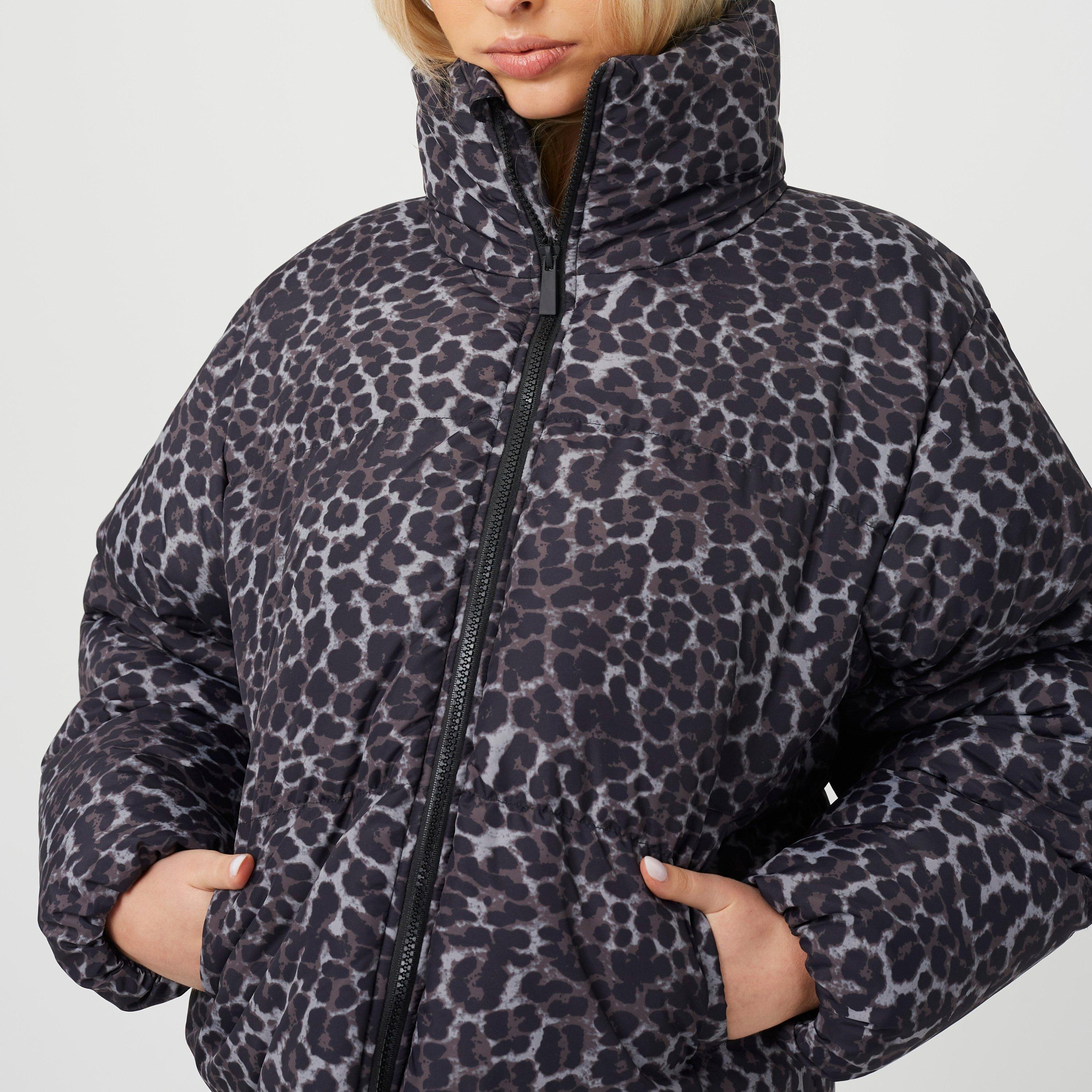 Gry Lpard Print - Brave Soul - Brave Soul Ladies Rambling Print Puffer Jacket - 3