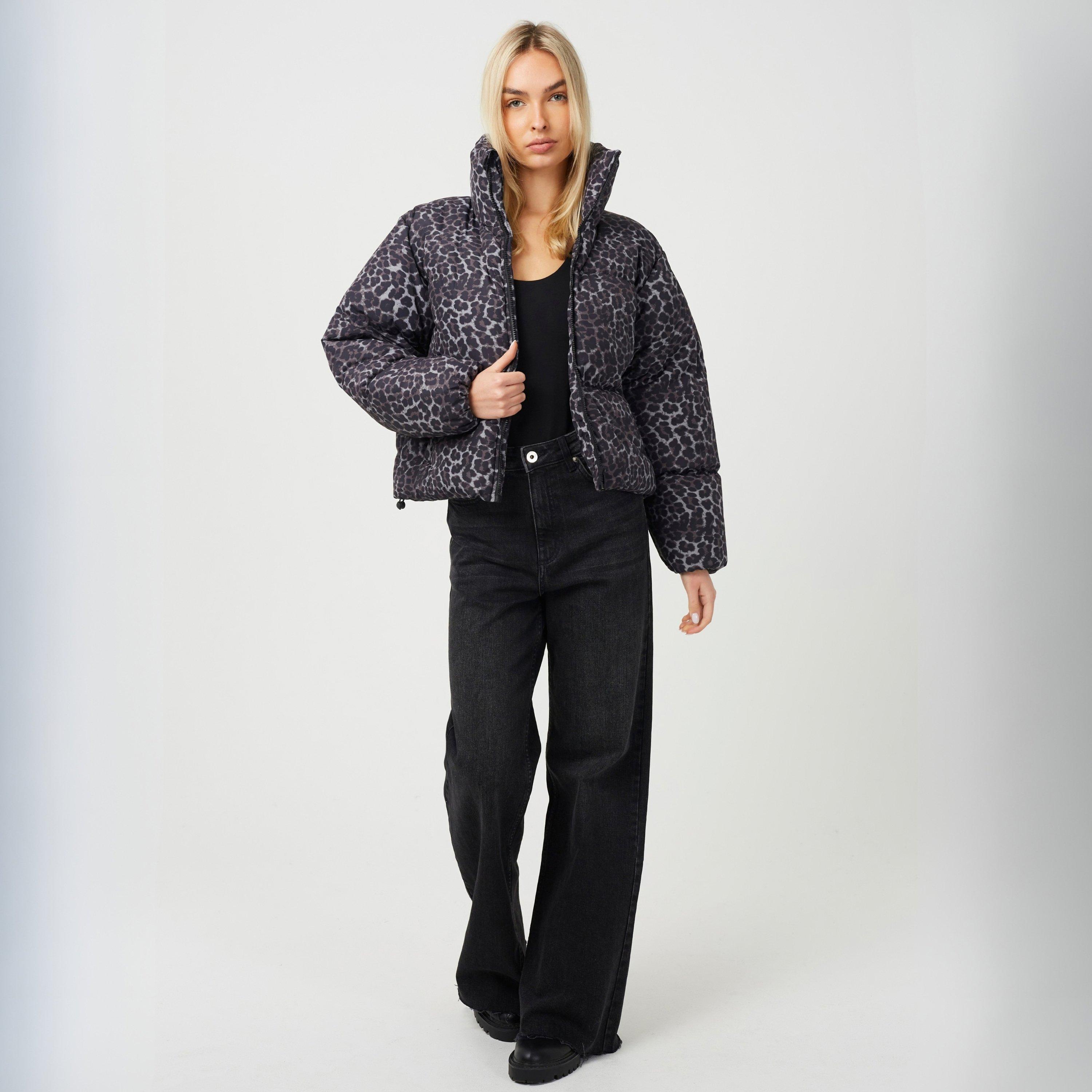 Gry Lpard Print - Brave Soul - Brave Soul Ladies Rambling Print Puffer Jacket - 4