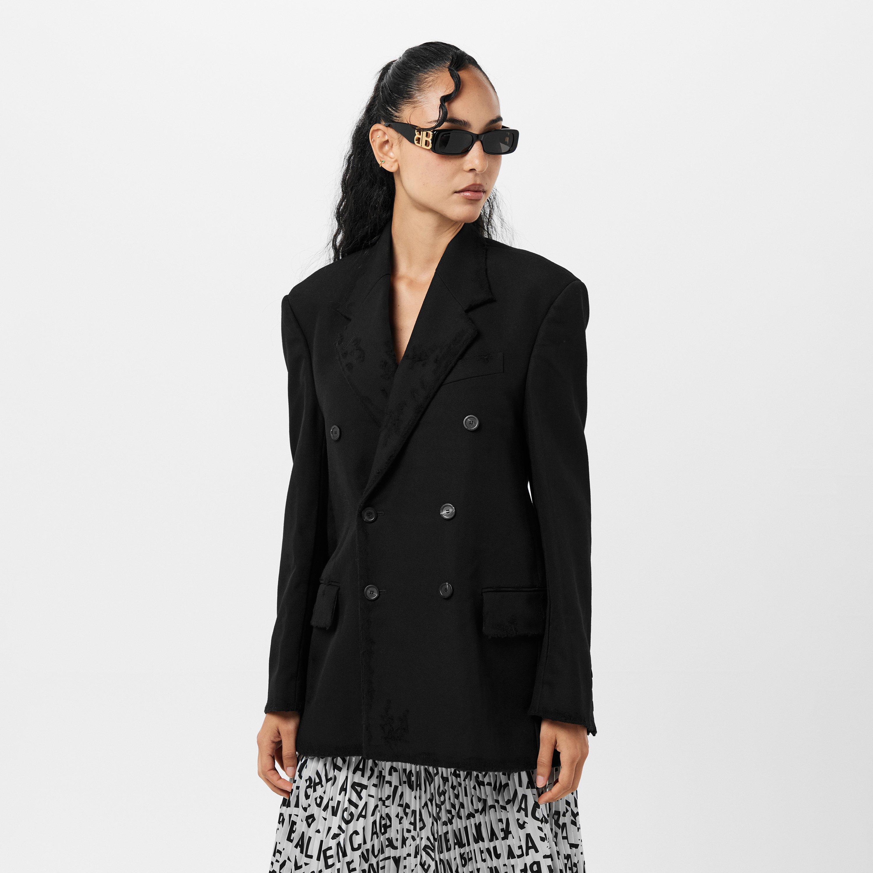 Black - Balenciaga - Women's  Structured Insulated Black Aviator Jacket - 3