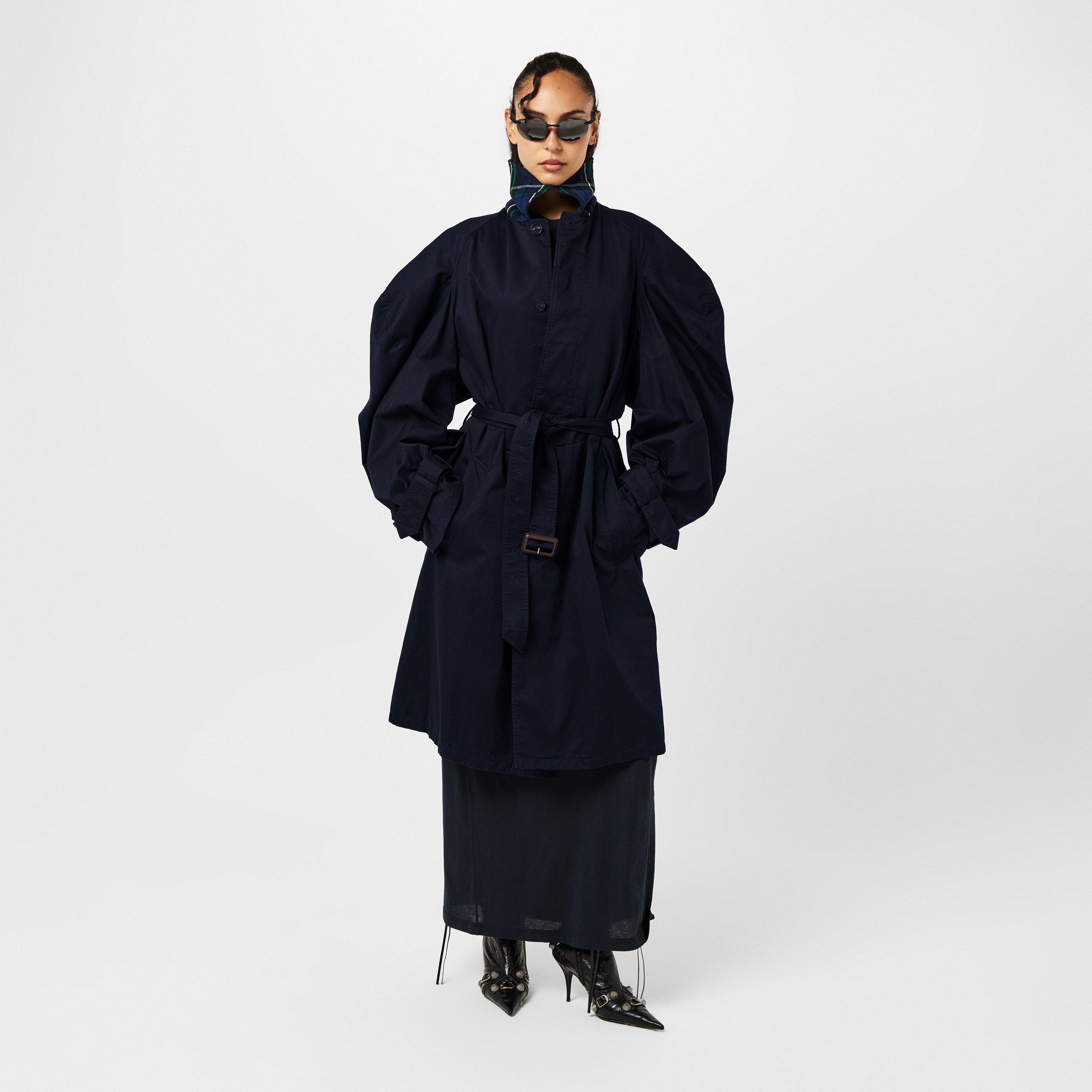 BALENCIAGA ネイビー ダッフルコート（46）※右下トグルボタン破損有 Balenciaga Women's Oversized Water-Resistant Trench Coat | Flannels