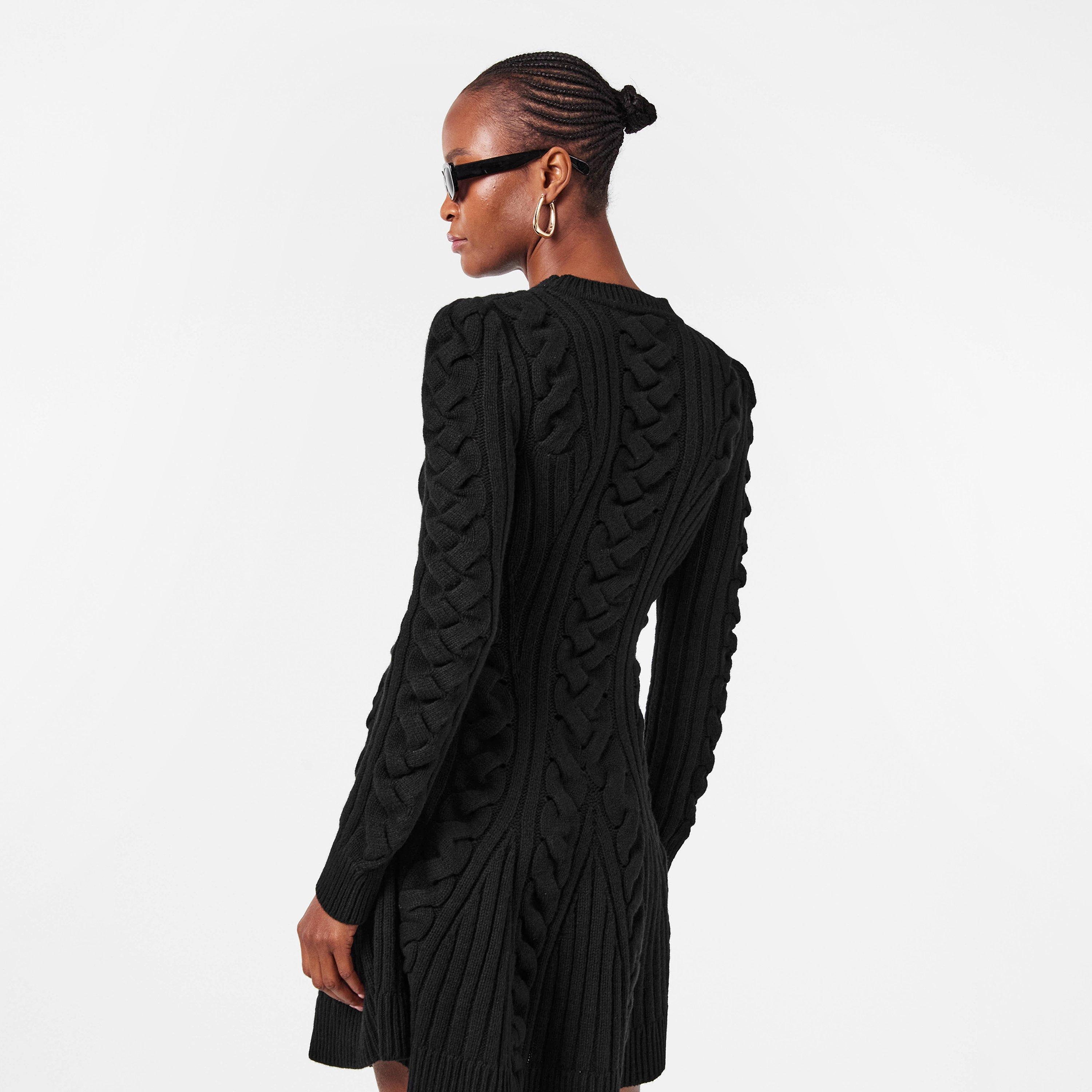 Black - Alexander McQueen - Women's Alex Cable Jumper Dress - 4