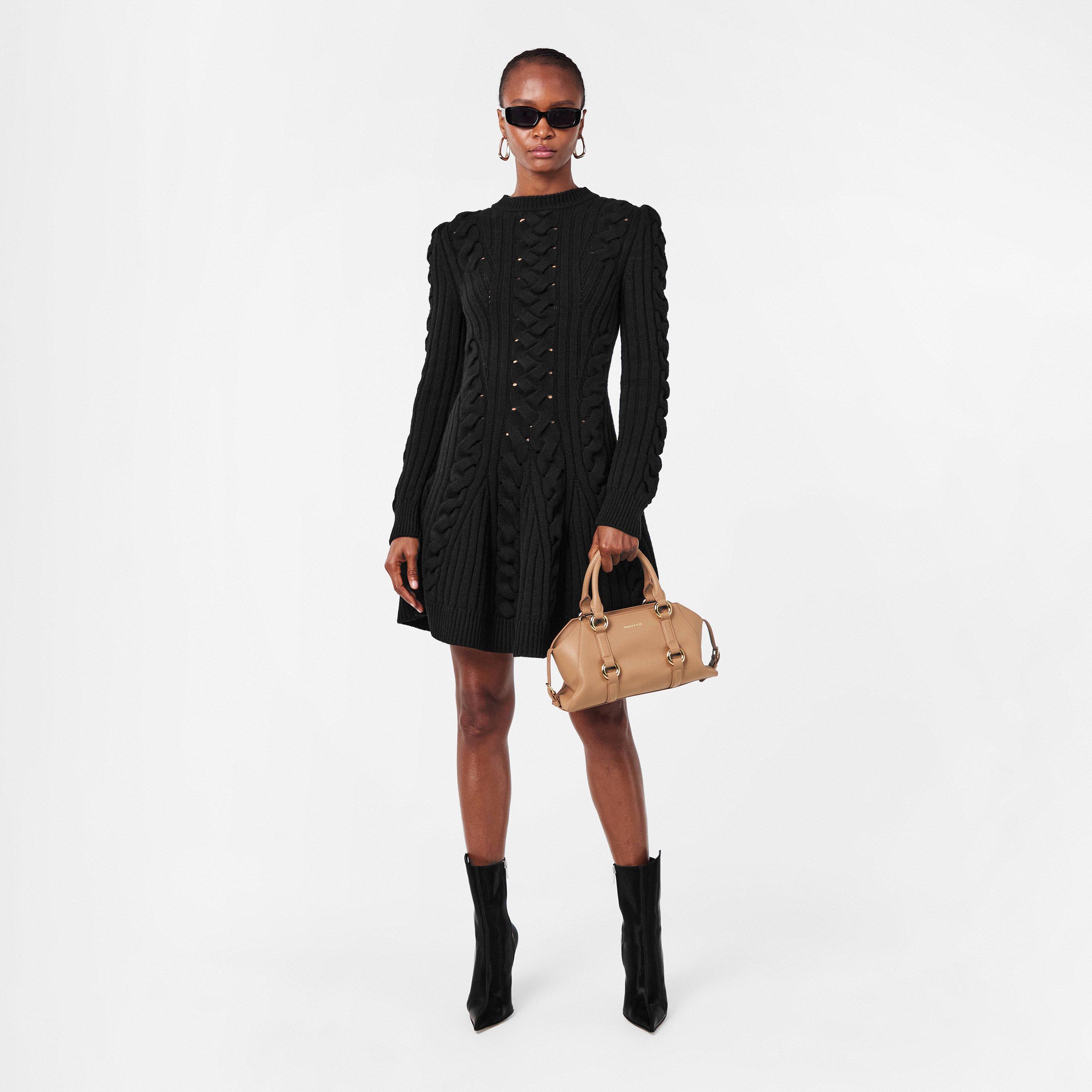 Black - Alexander McQueen - Women's Alex Cable Jumper Dress - 6