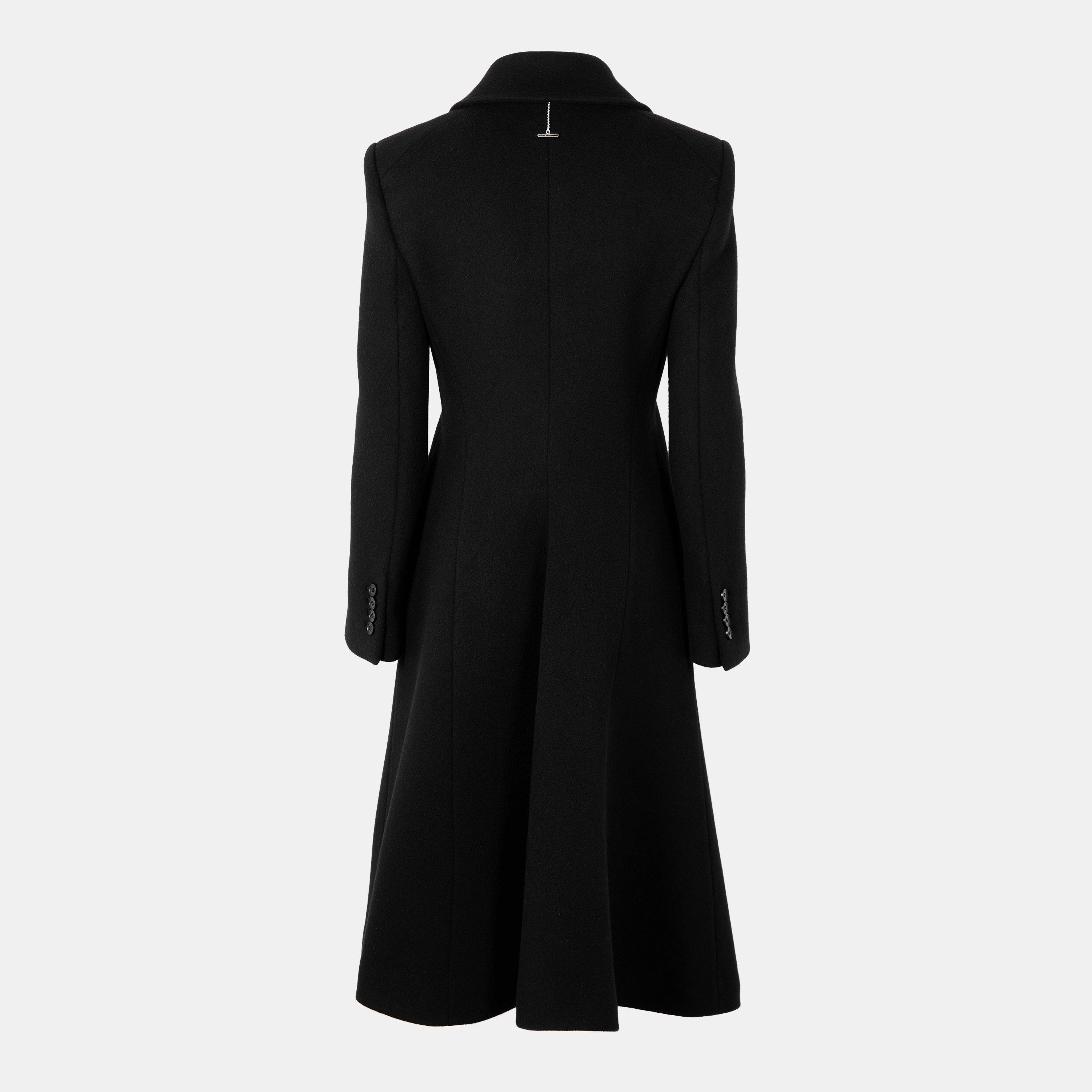 Black - Alexander McQueen - Women's Double-Breasted Structured Pea Coat - 2